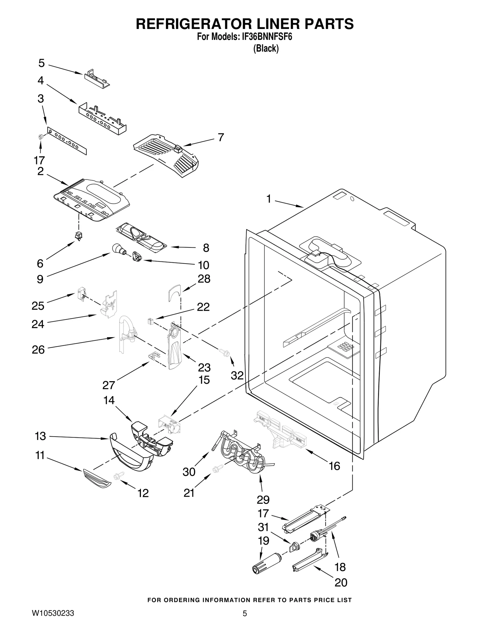REFRIGERATOR LINER PARTS