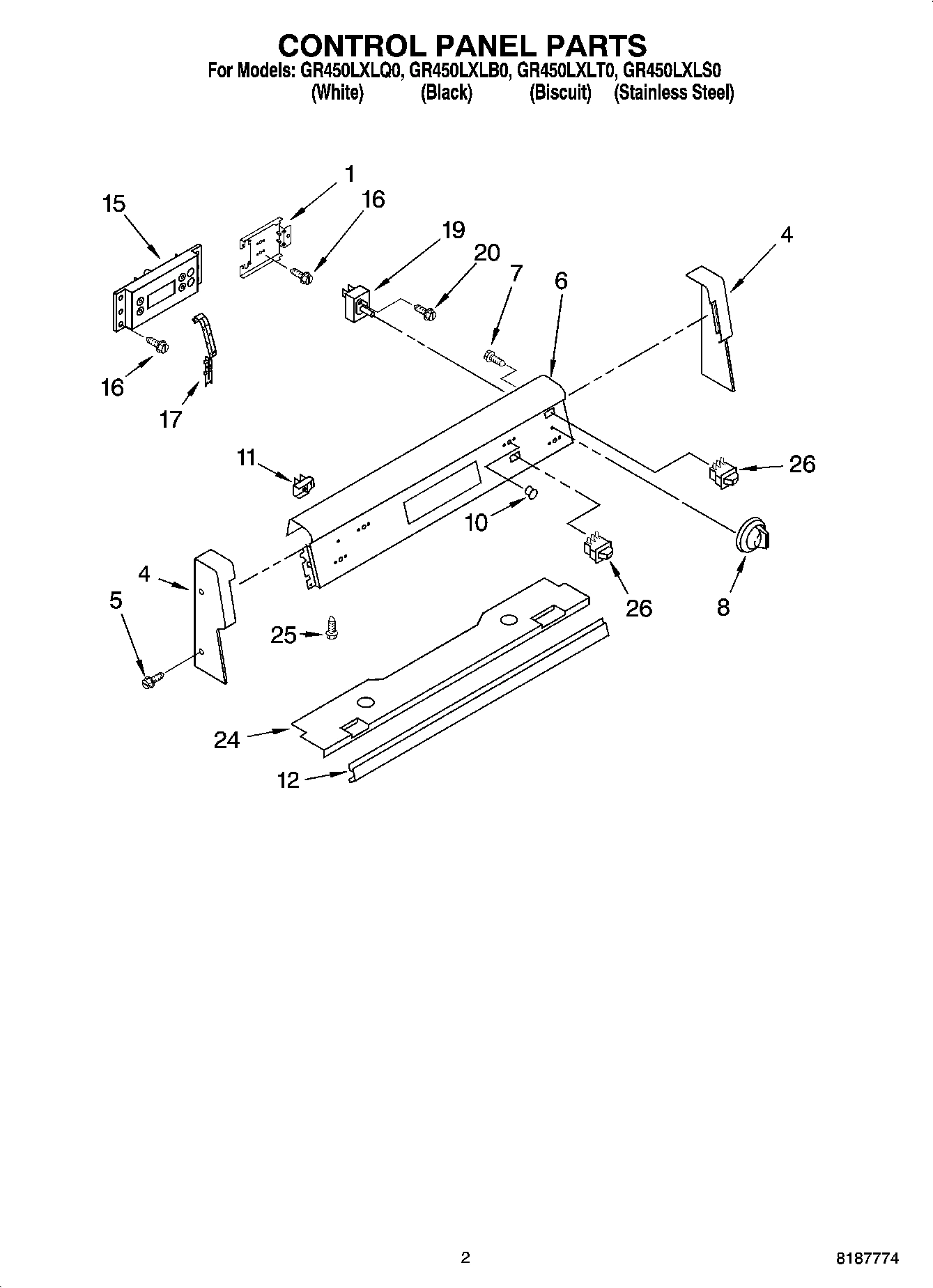 02 - CONTROL PANEL PARTS