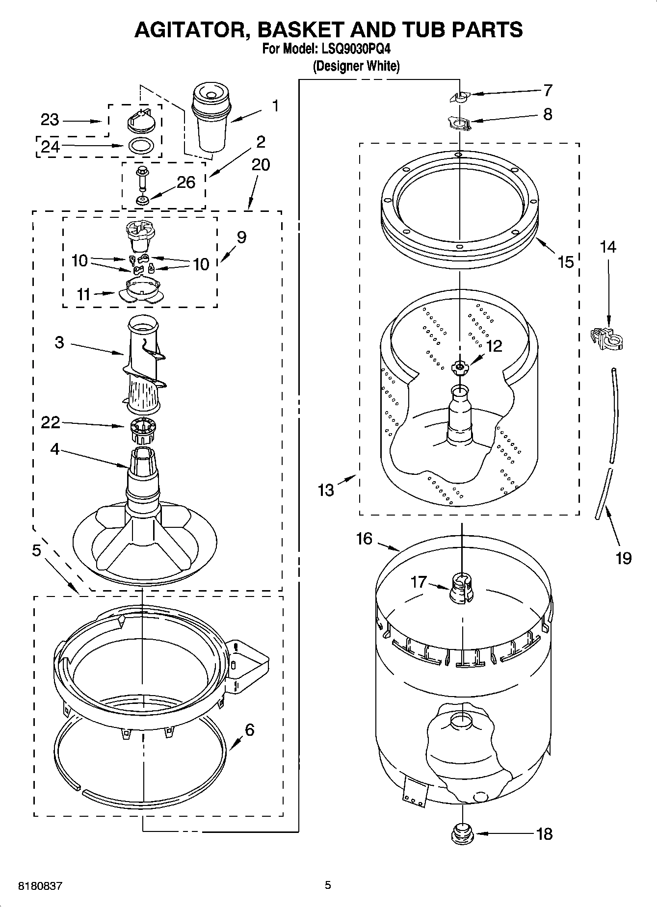 03 - AGITATOR, BASKET AND TUB PARTS