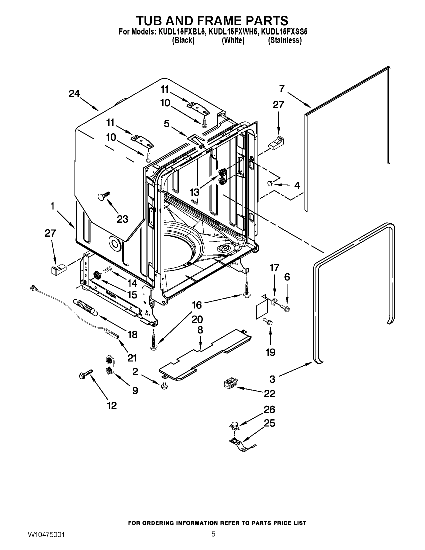 05 - TUB AND FRAME PARTS