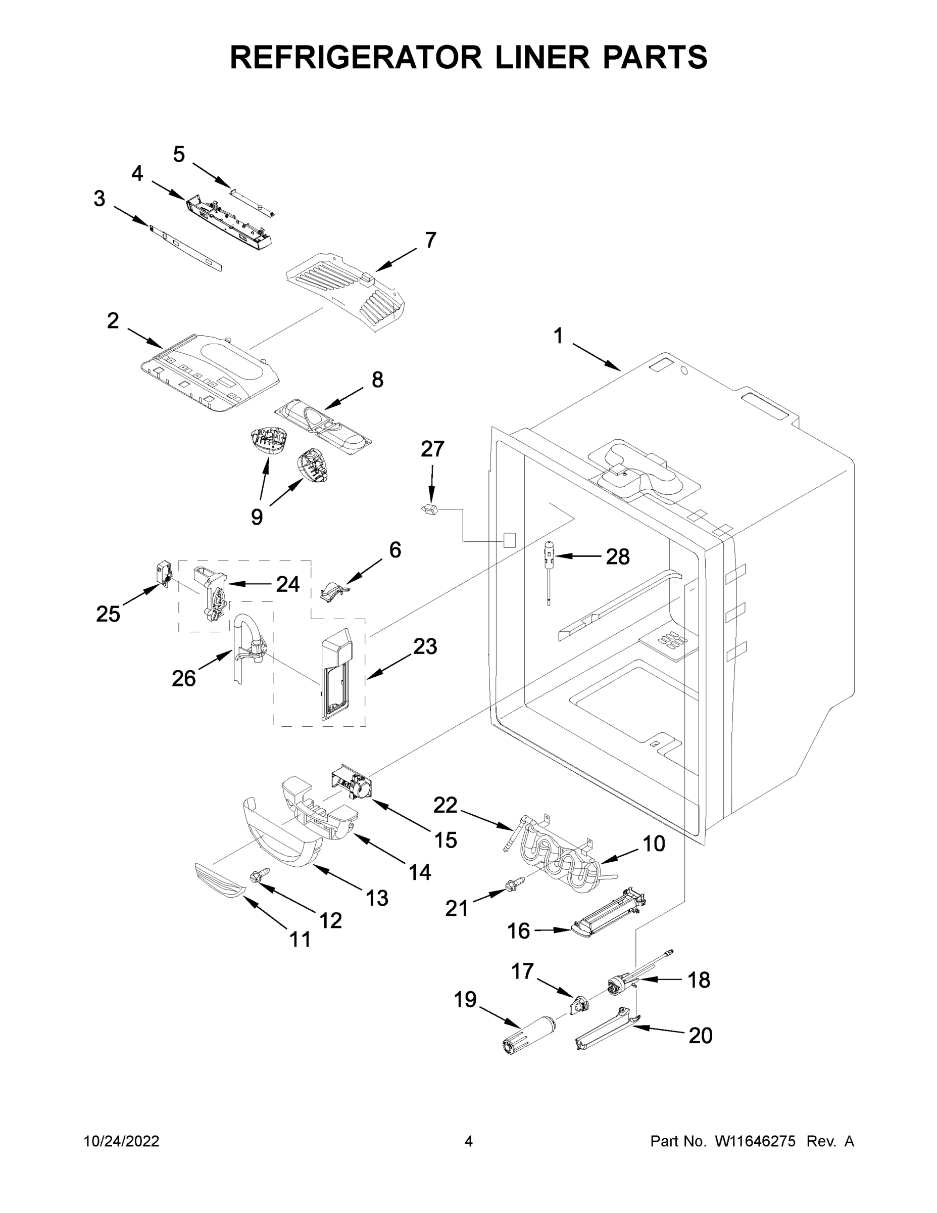 03 - REFRIGERATOR LINER PARTS