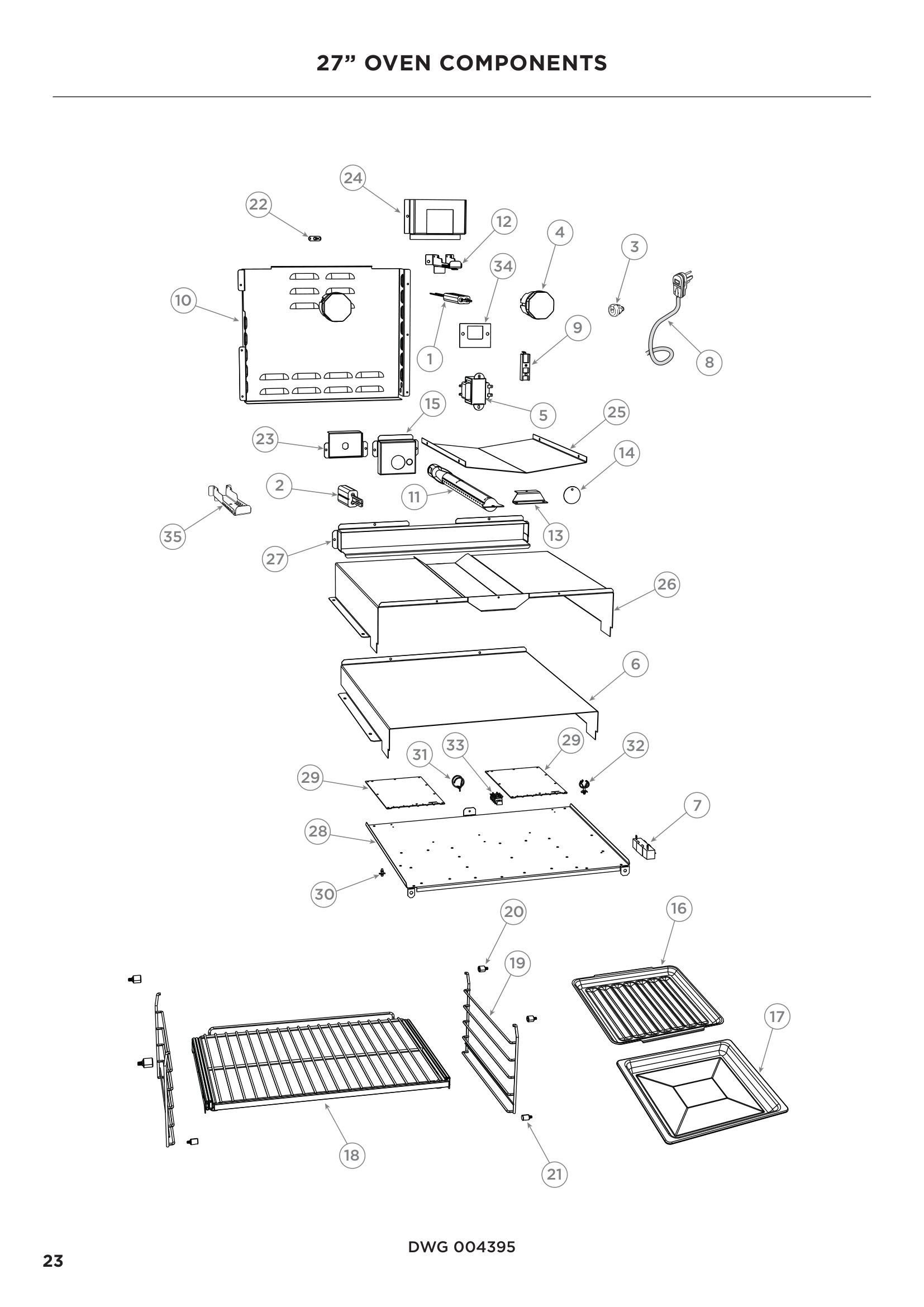 27” OVEN COMPONENTS