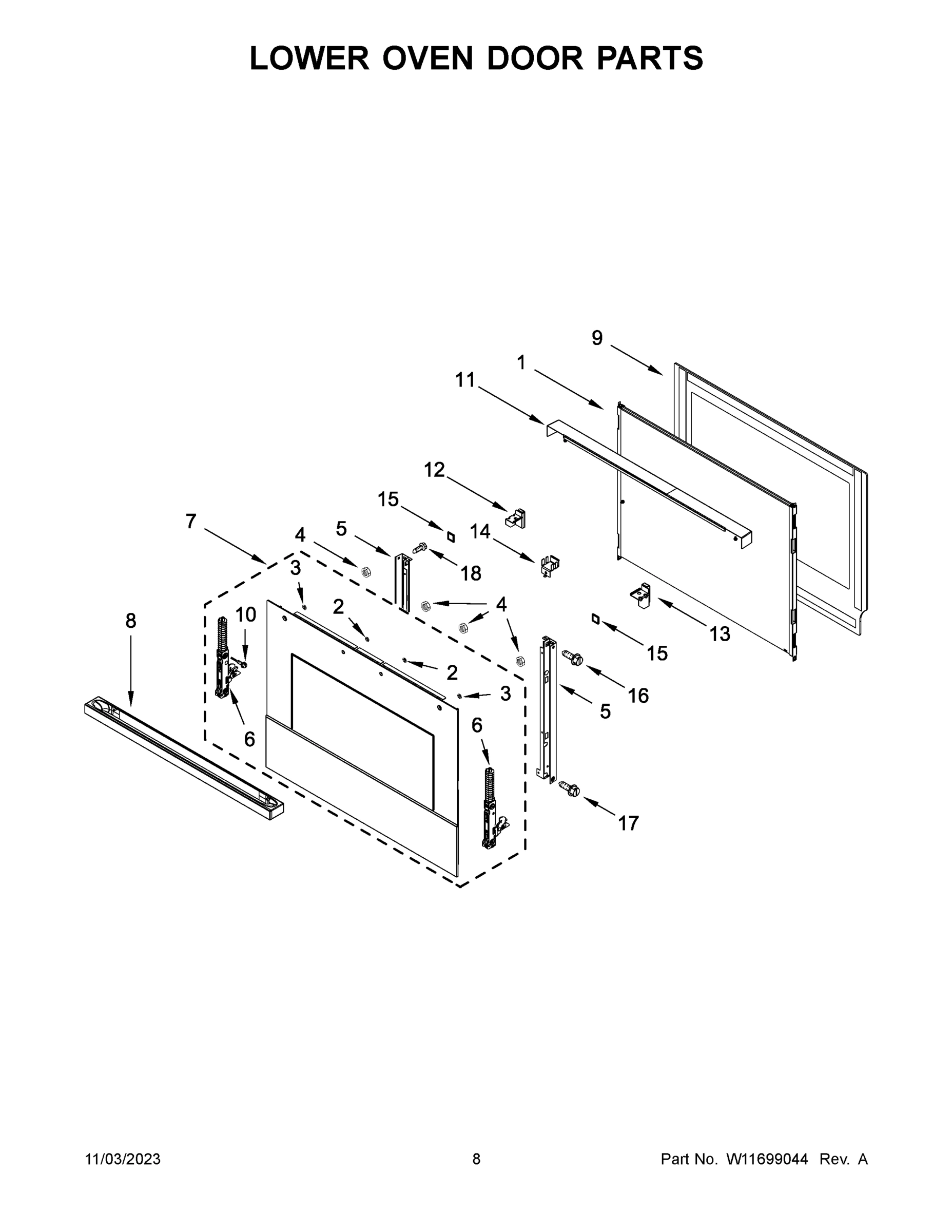 05 - LOWER OVEN DOOR PARTS
