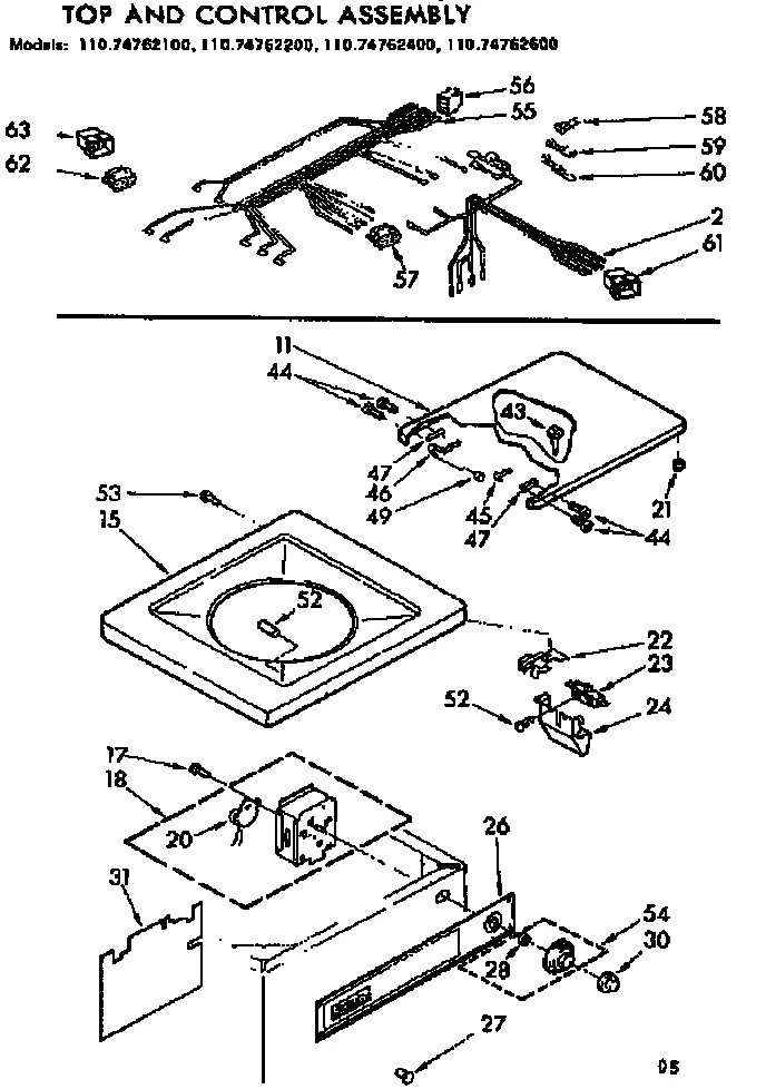 TOP AND CONTROL ASSEMBLY
