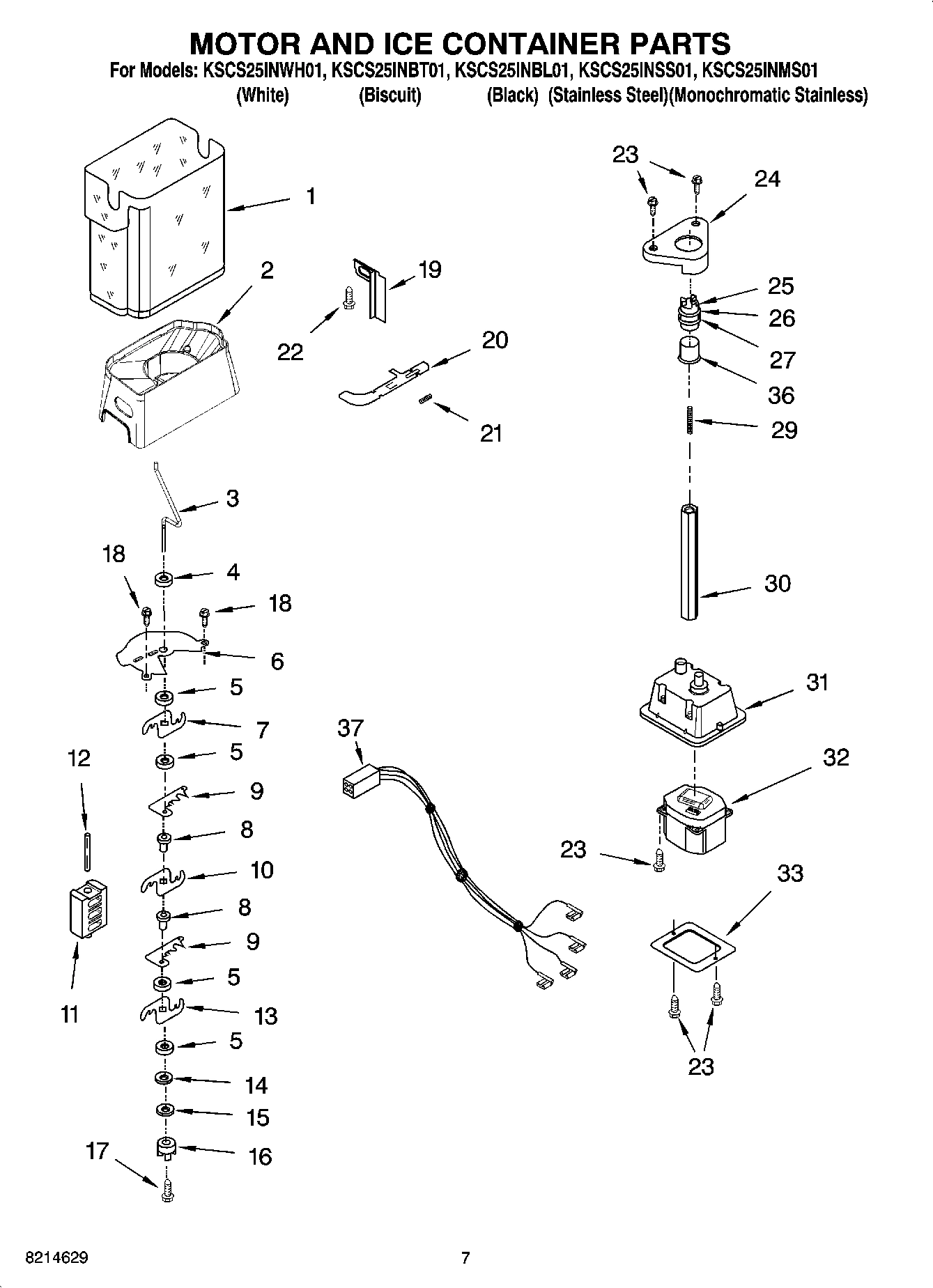 05 - MOTOR AND ICE CONTAINER PARTS