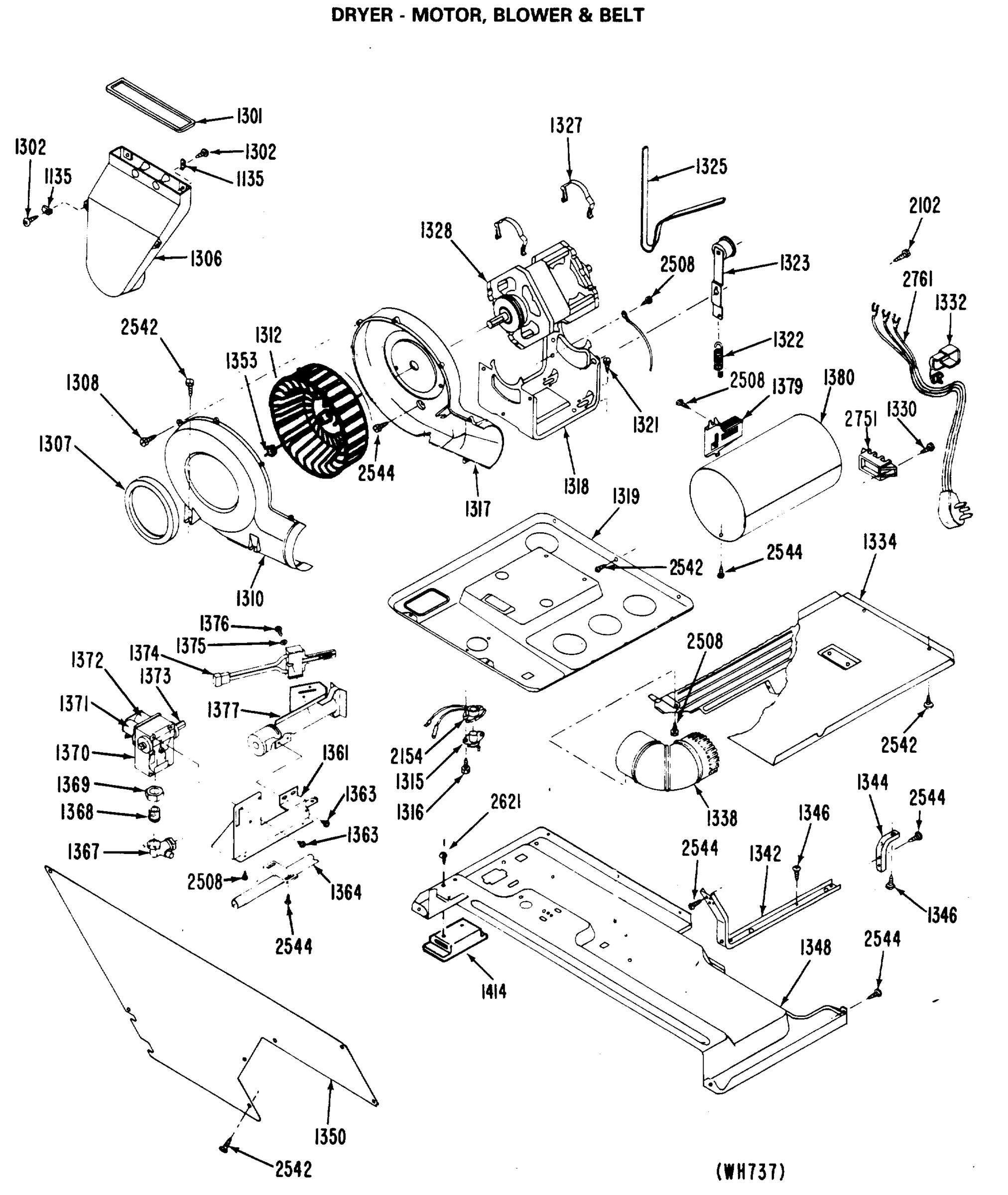 DRYER - MOTOR, BLOWER & BELT