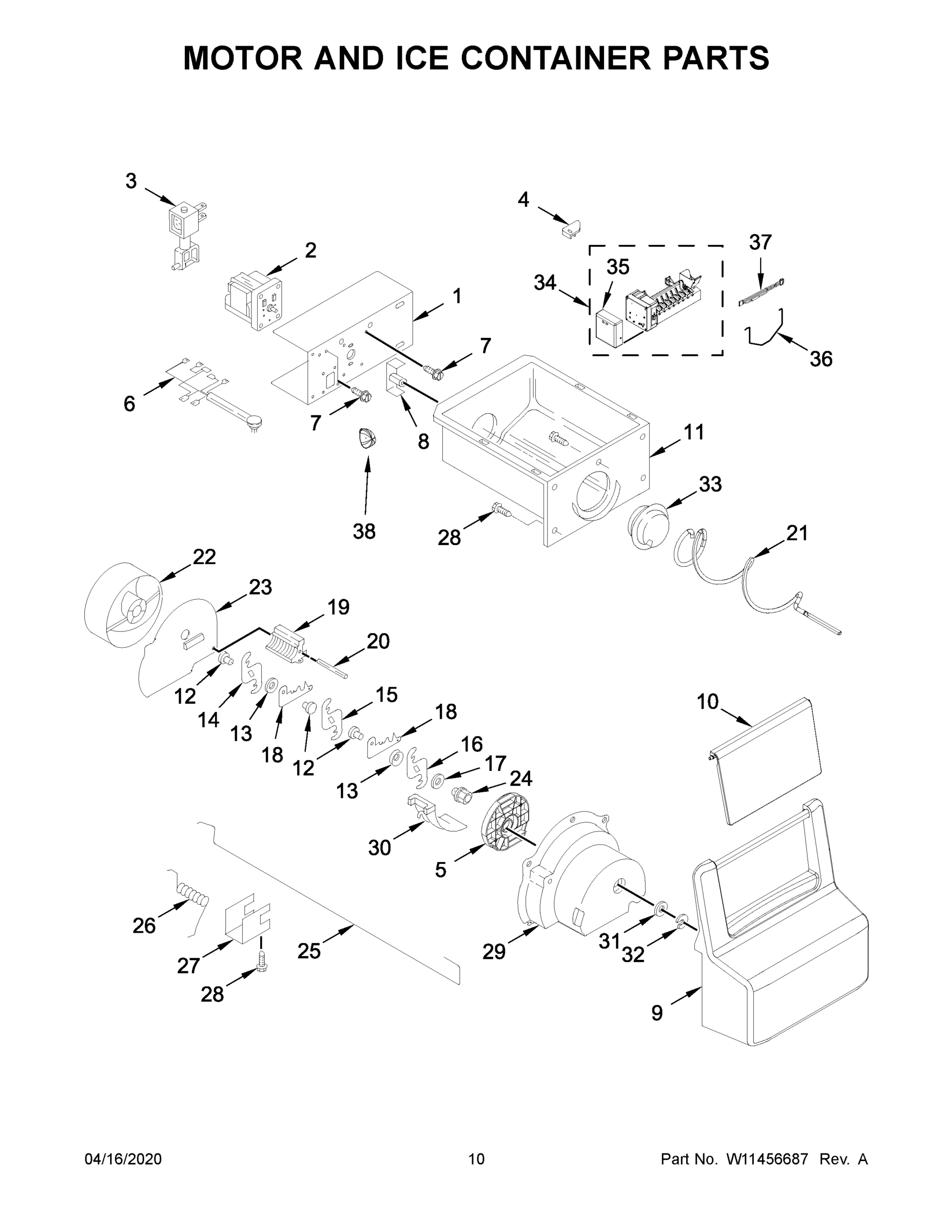 06 - MOTOR AND ICE CONTAINER PARTS