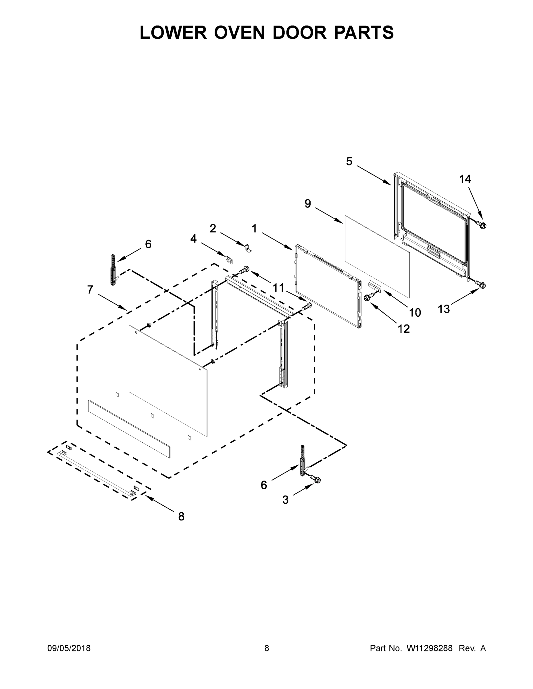 05 - LOWER OVEN DOOR PARTS