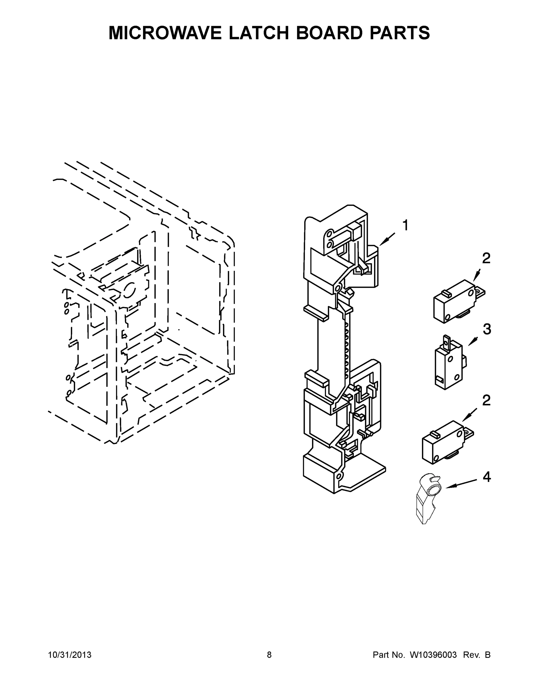 05 - MICROWAVE LATCH BOARD PARTS