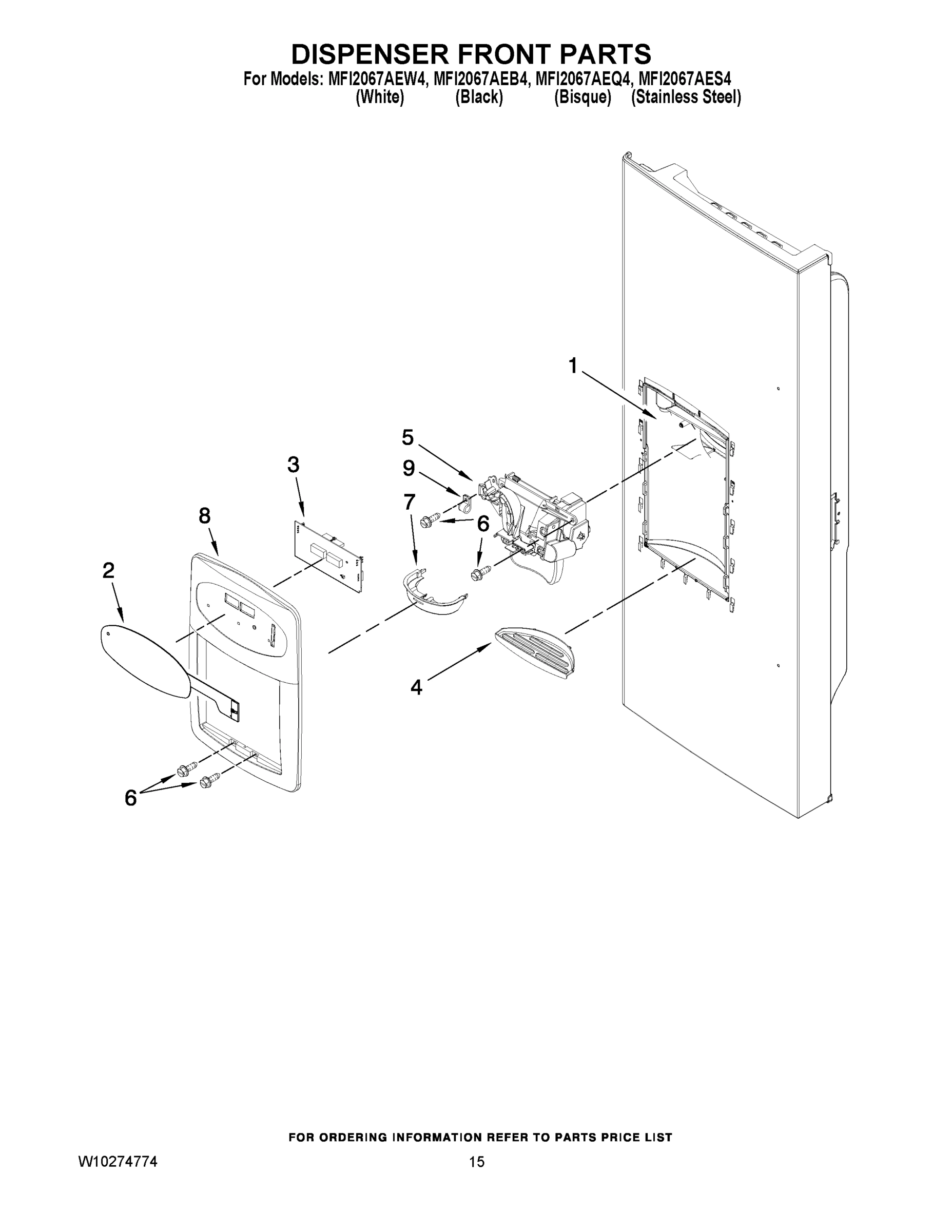 08 - DISPENSER FRONT PARTS