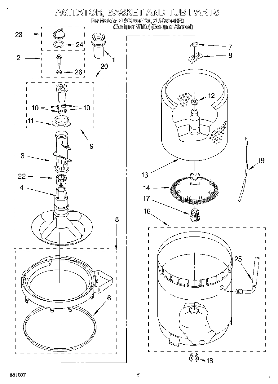 03 - AGITATOR, BASKET AND TUB
