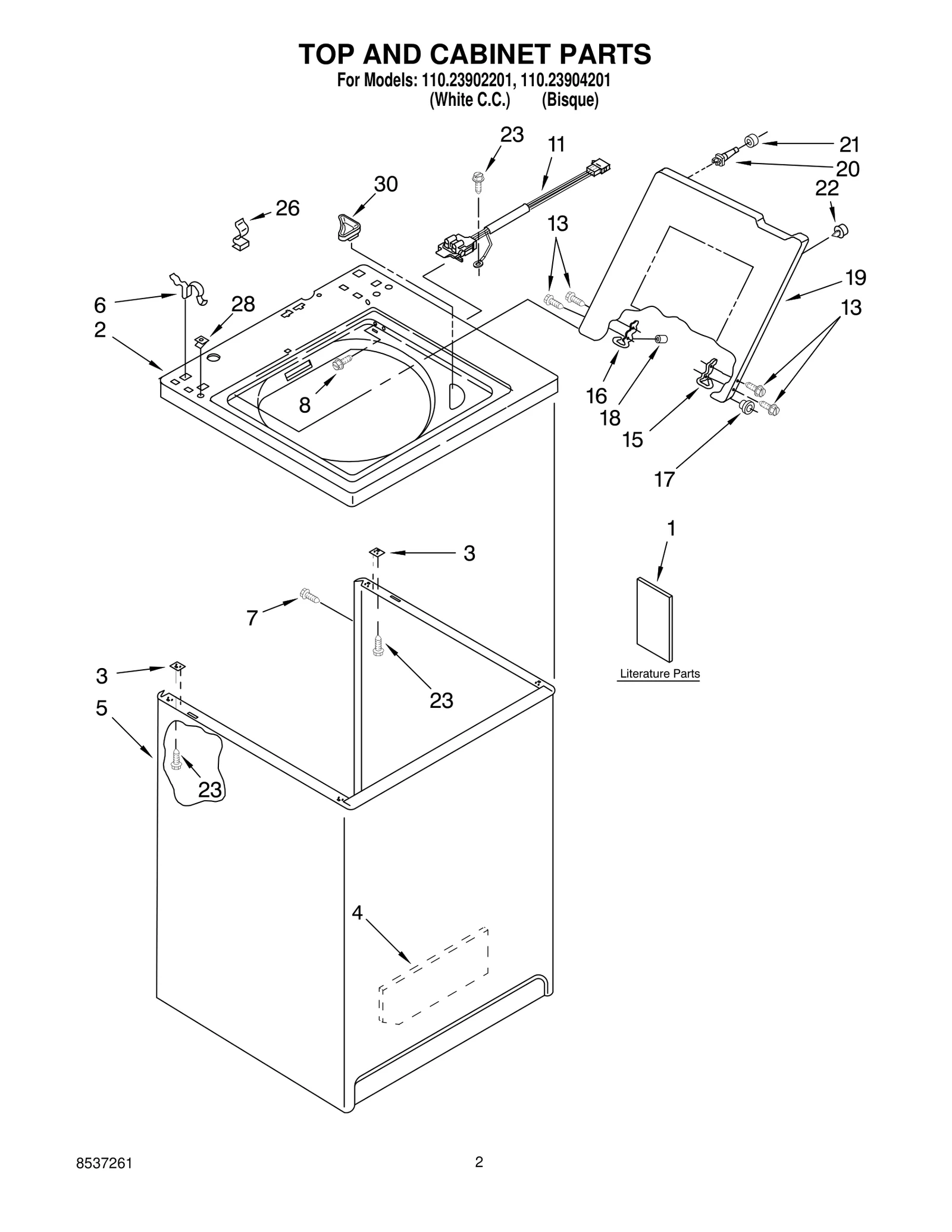 TOP AND CABINET PARTS