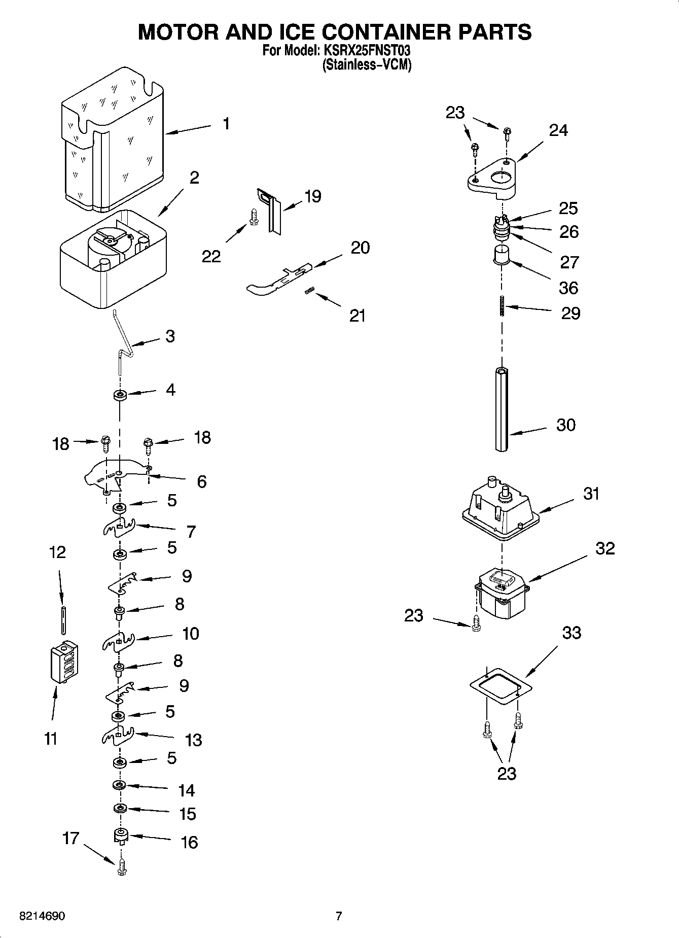 05 - MOTOR AND ICE CONTAINER PARTS