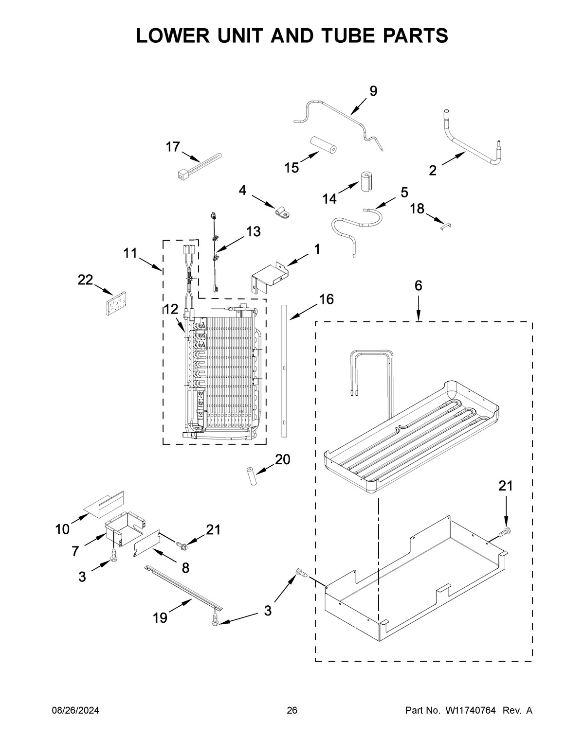 14 - LOWER UNIT AND TUBE PARTS