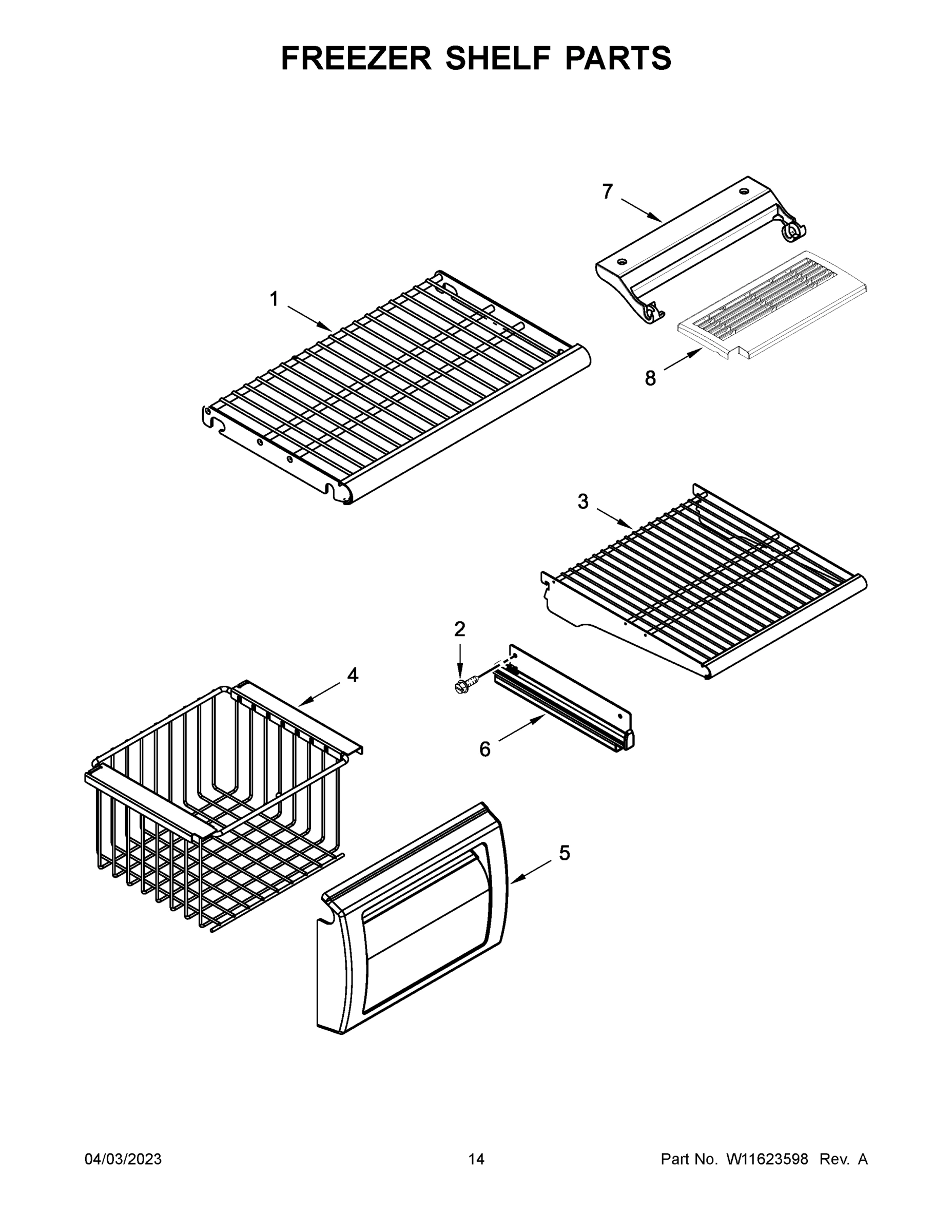 08 - FREEZER SHELF PARTS