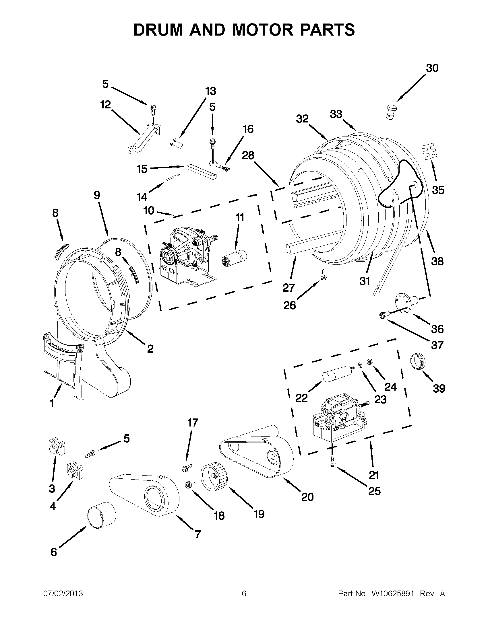 03 - DRUM AND MOTOR PARTS