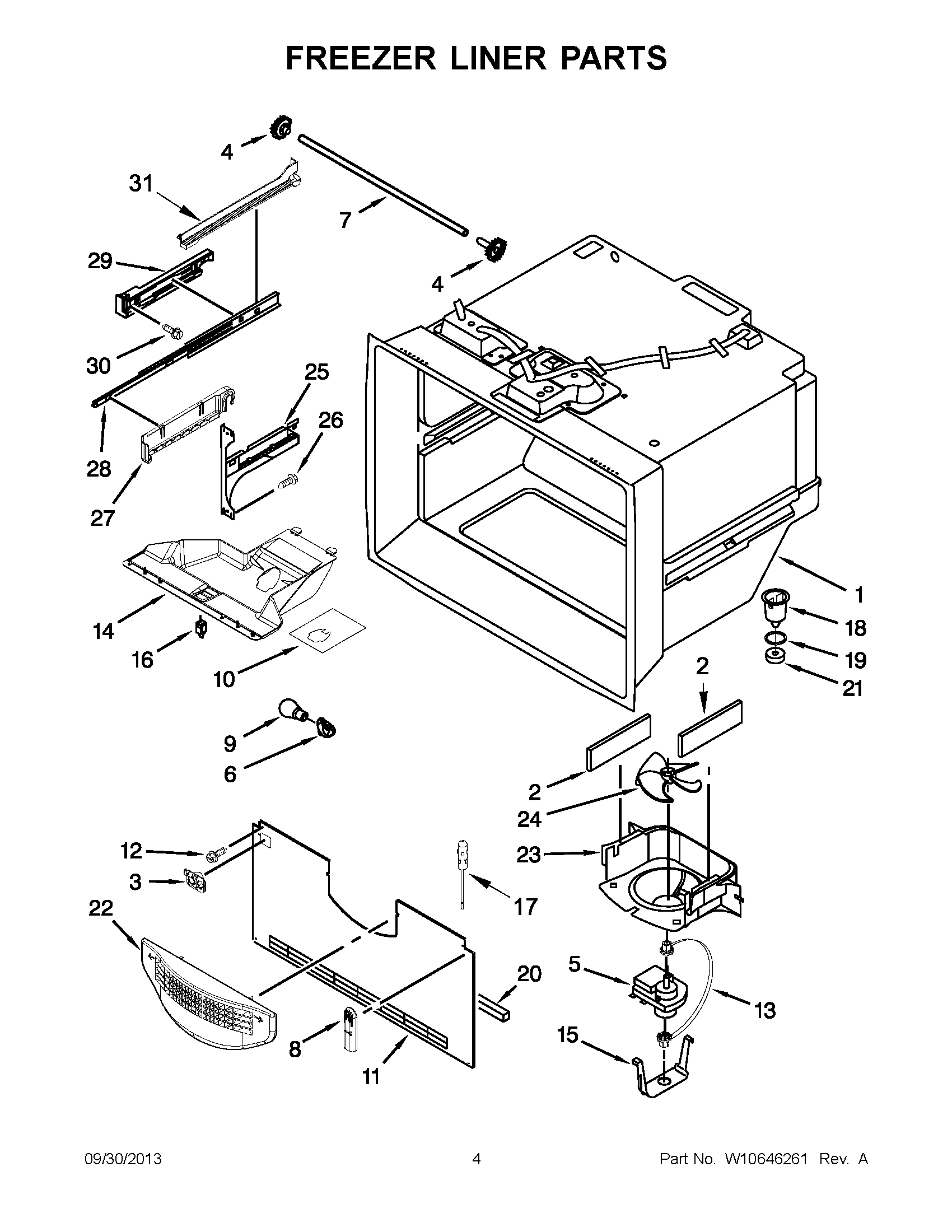 03 - FREEZER LINER PARTS