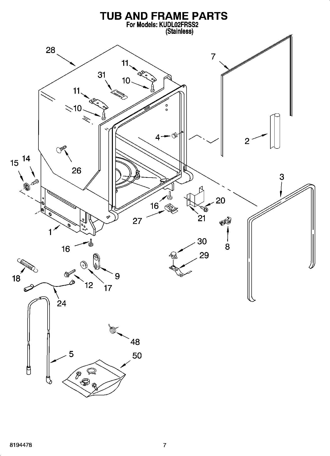07 - TUB AND FRAME PARTS