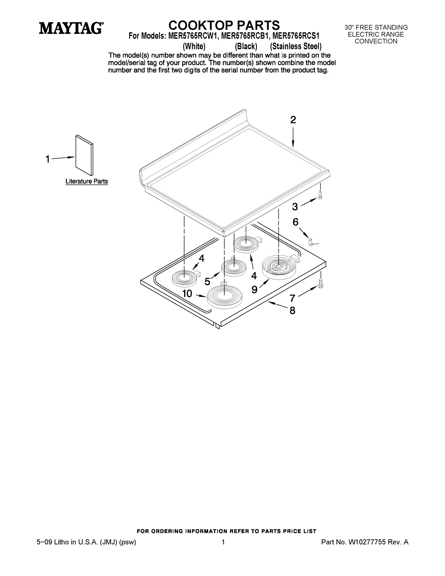 01 - COOKTOP PARTS