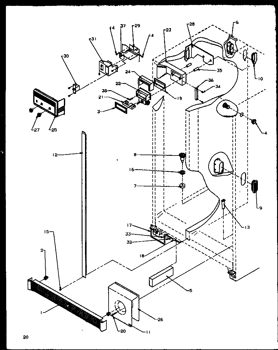 16 - REF/FZ CONTROLS AND CABINET PARTS