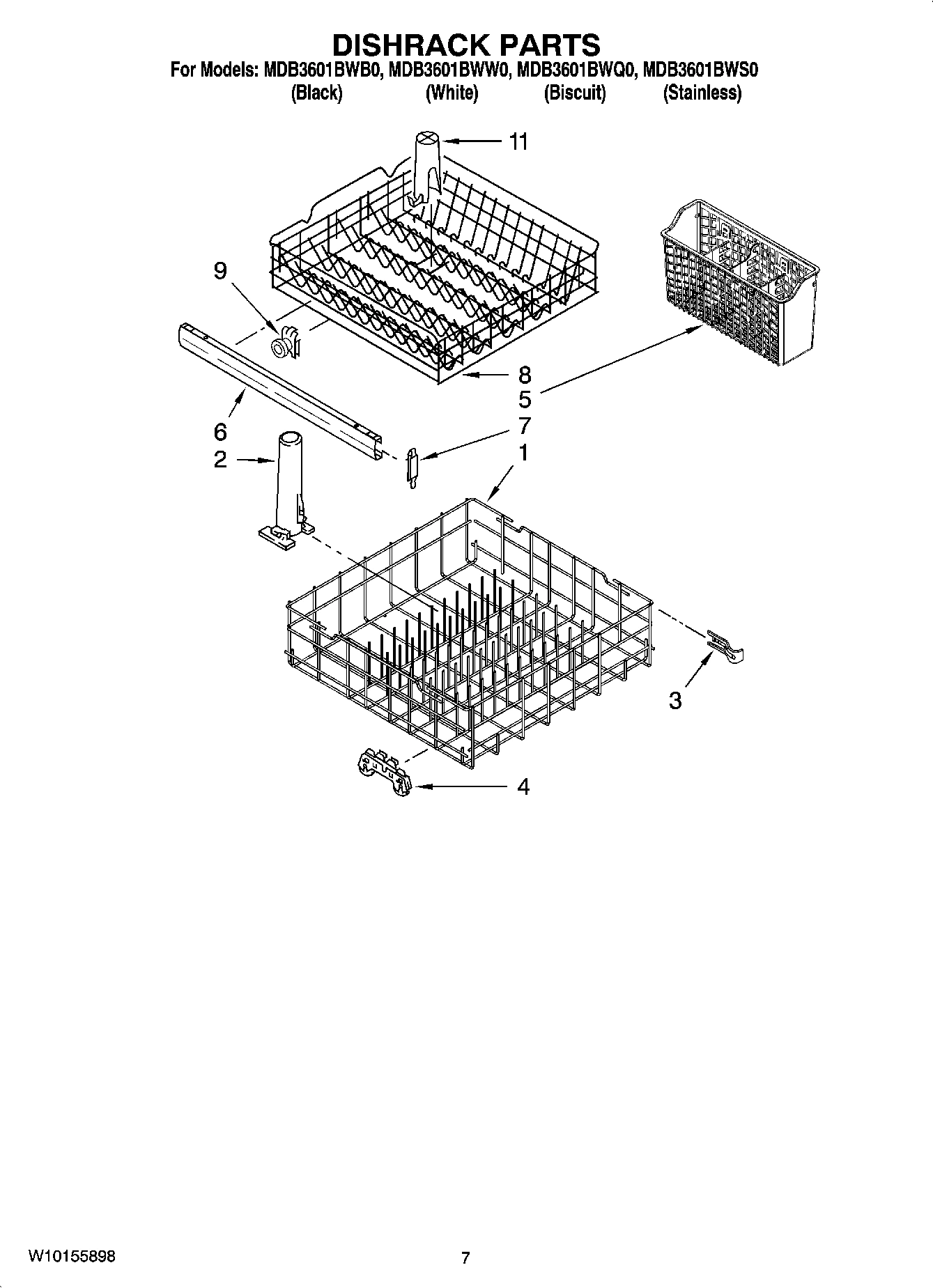 06 - DISHRACK PARTS, OPTIONAL PARTS (NOT INCLUDED)