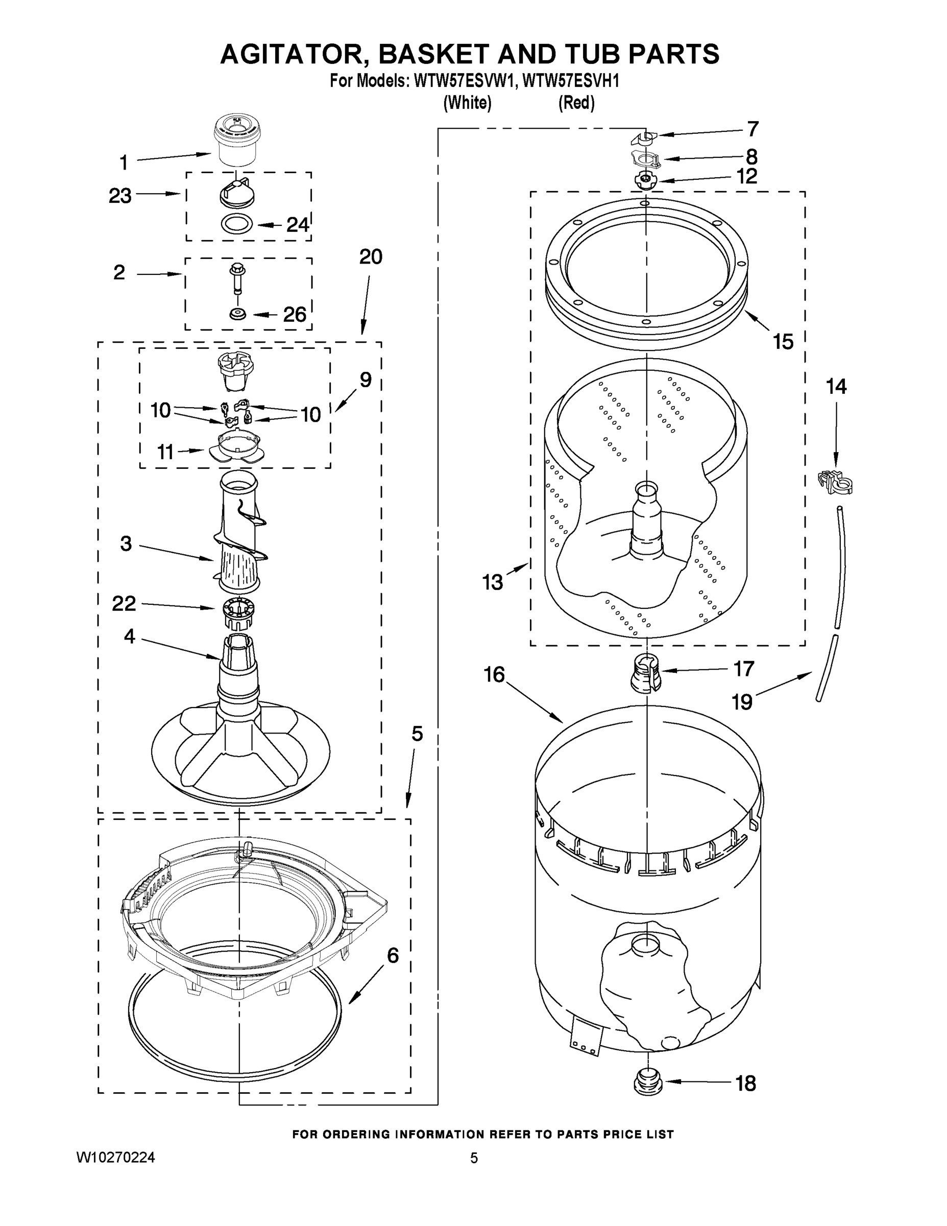 03 - AGITATOR, BASKET AND TUB PARTS