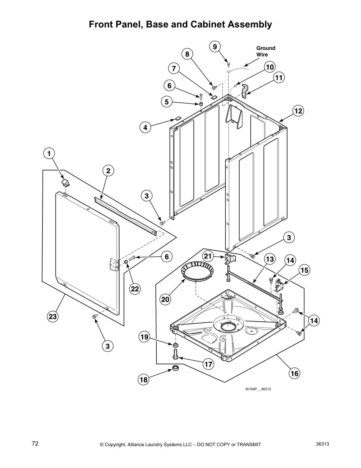 Front Panel, Base and Cabinet Assembly