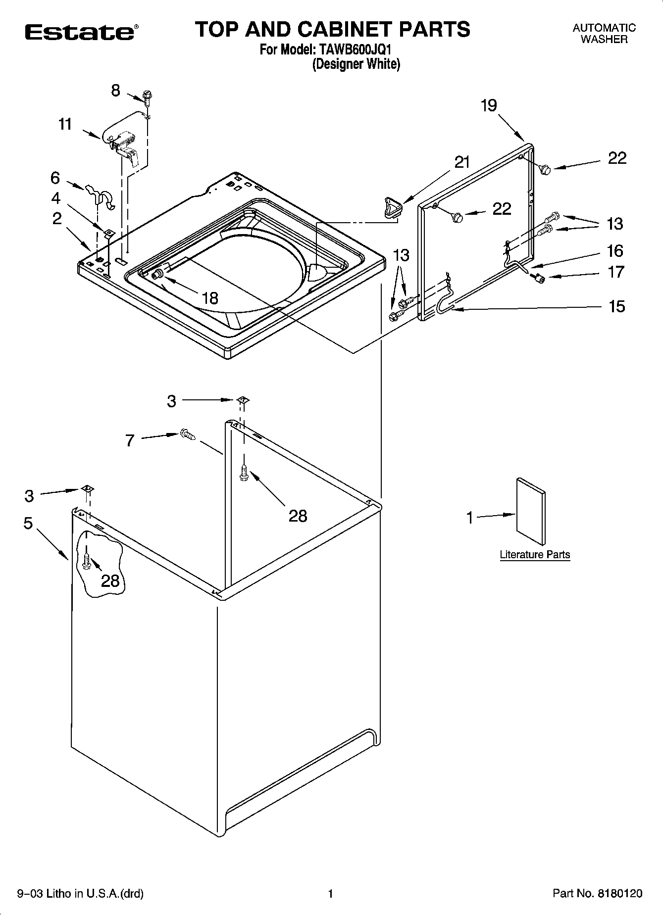 01 - TOP AND CABINET PARTS
