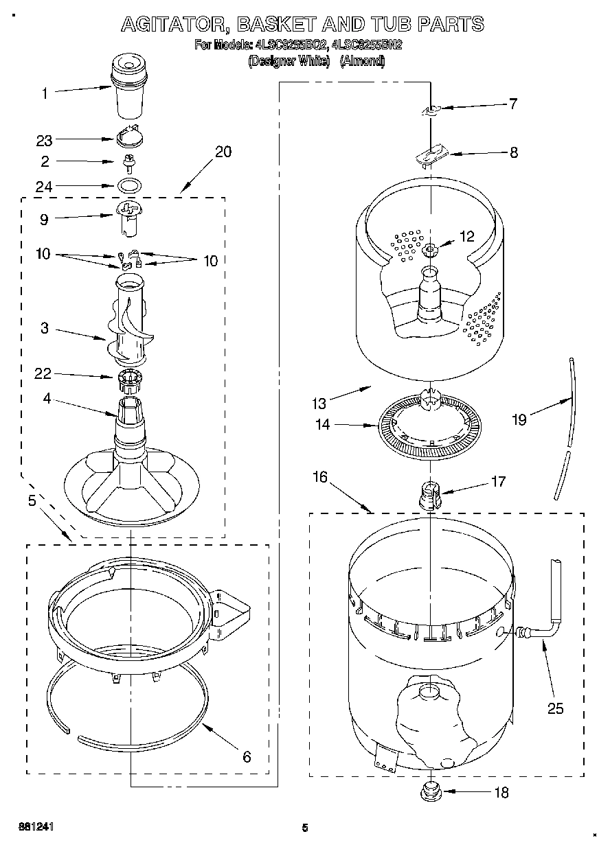 04 - AGITATOR, BASKET AND TUB