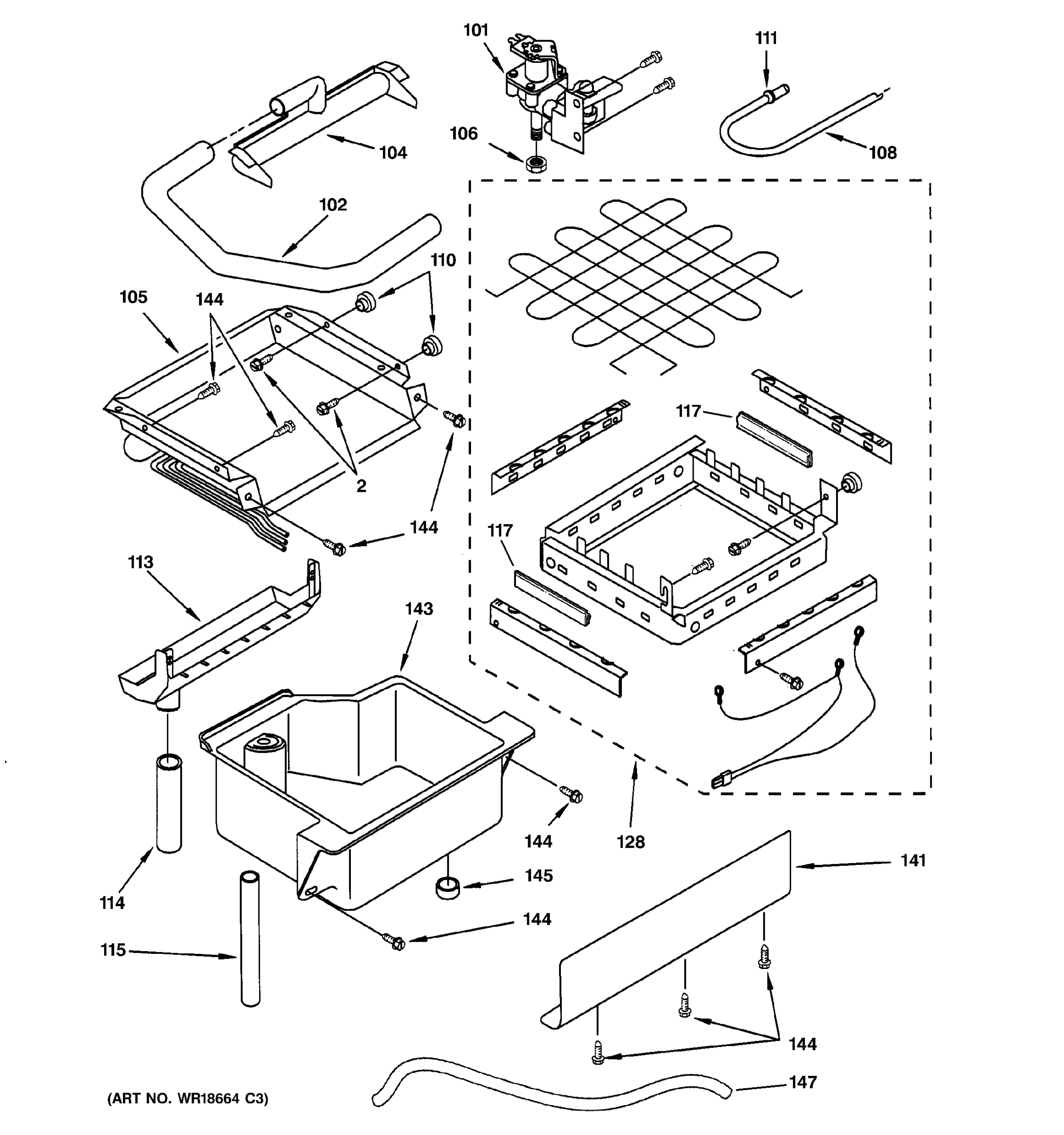 EVAPORATOR, ICE CUTTER & WATER PARTS