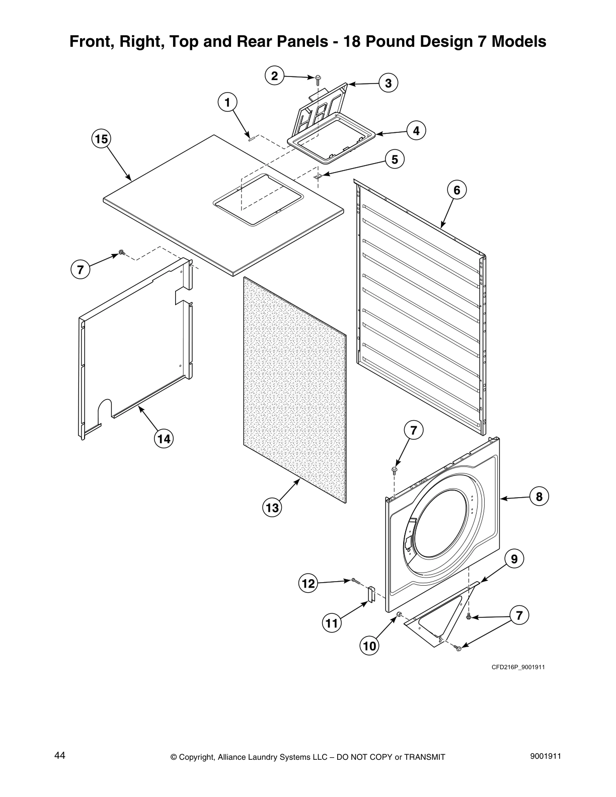 Front, Right, Top and Rear Panels - 18 Pound Design 7 Models