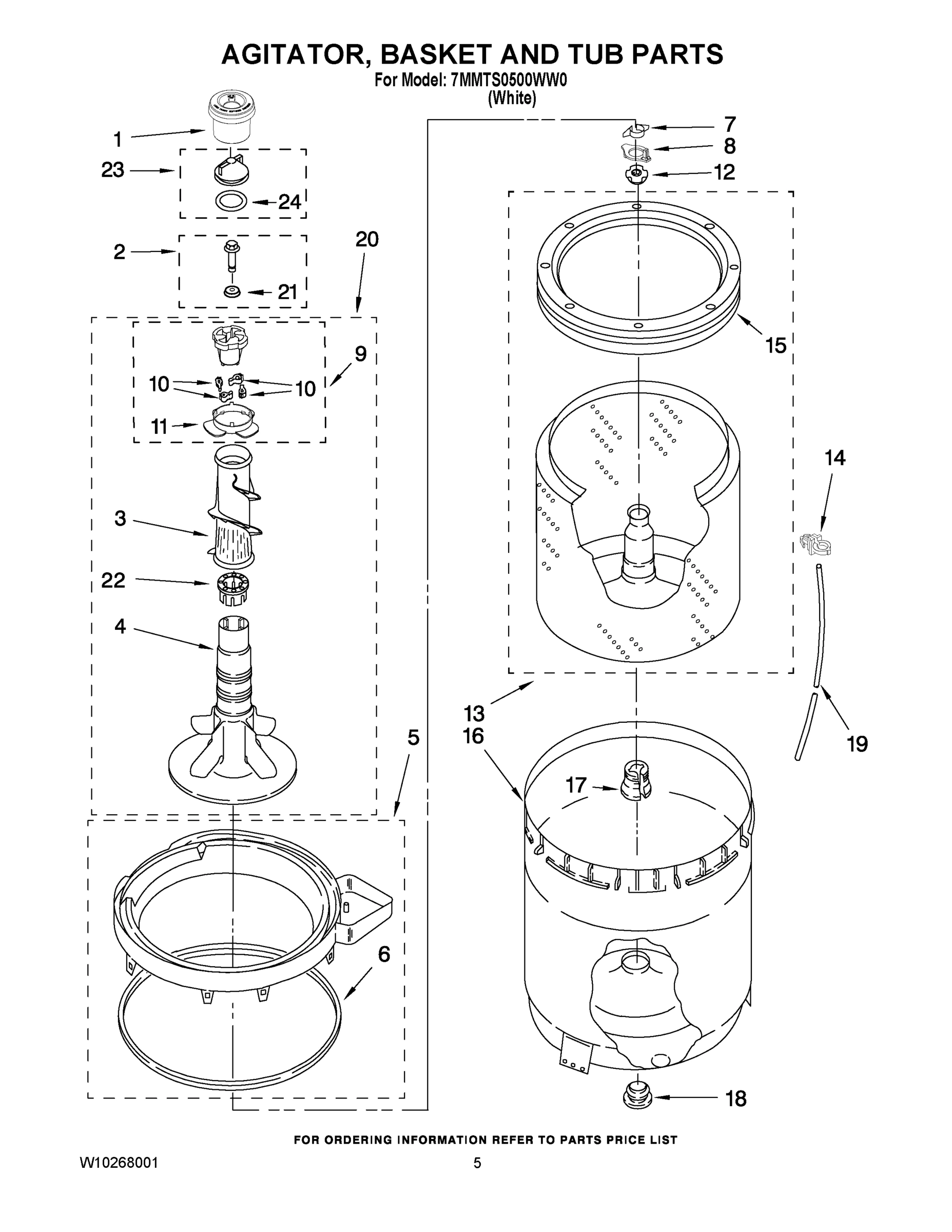 03 - AGITATOR, BASKET AND TUB PARTS