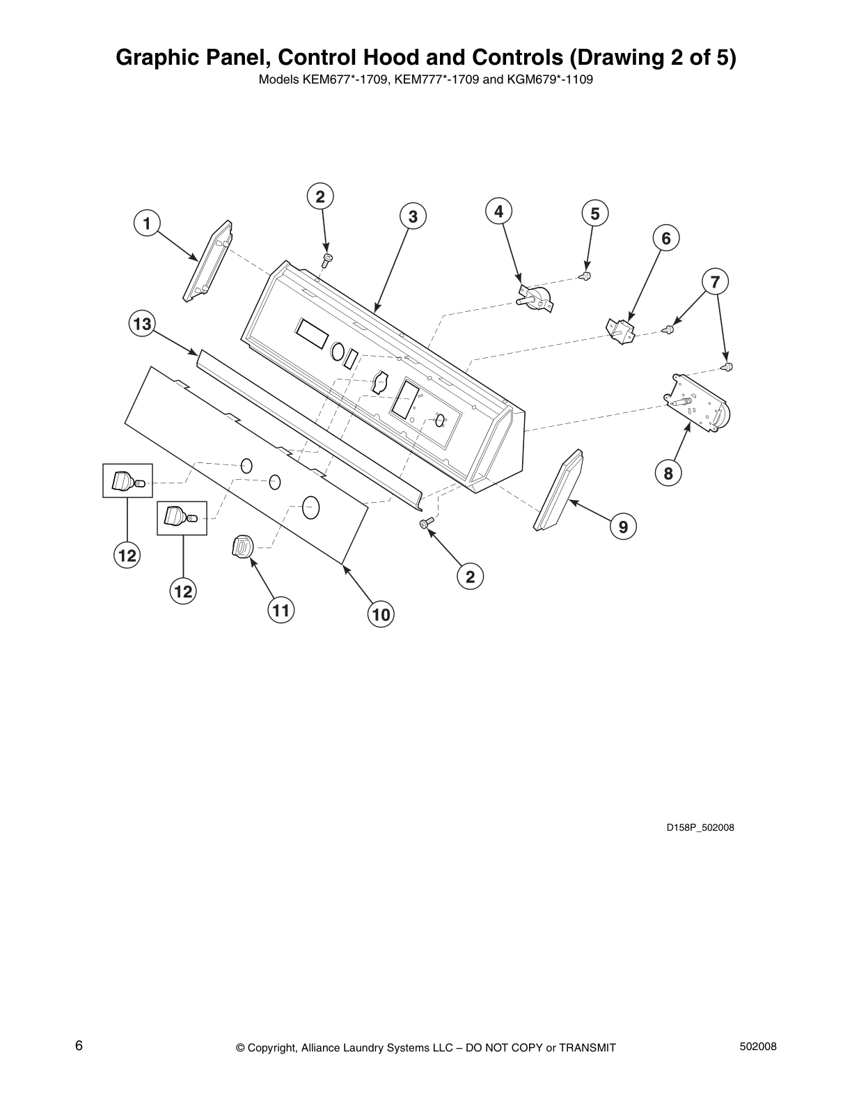 Graphic Panel, Control Hood and Controls (Drawing 2 of 5)