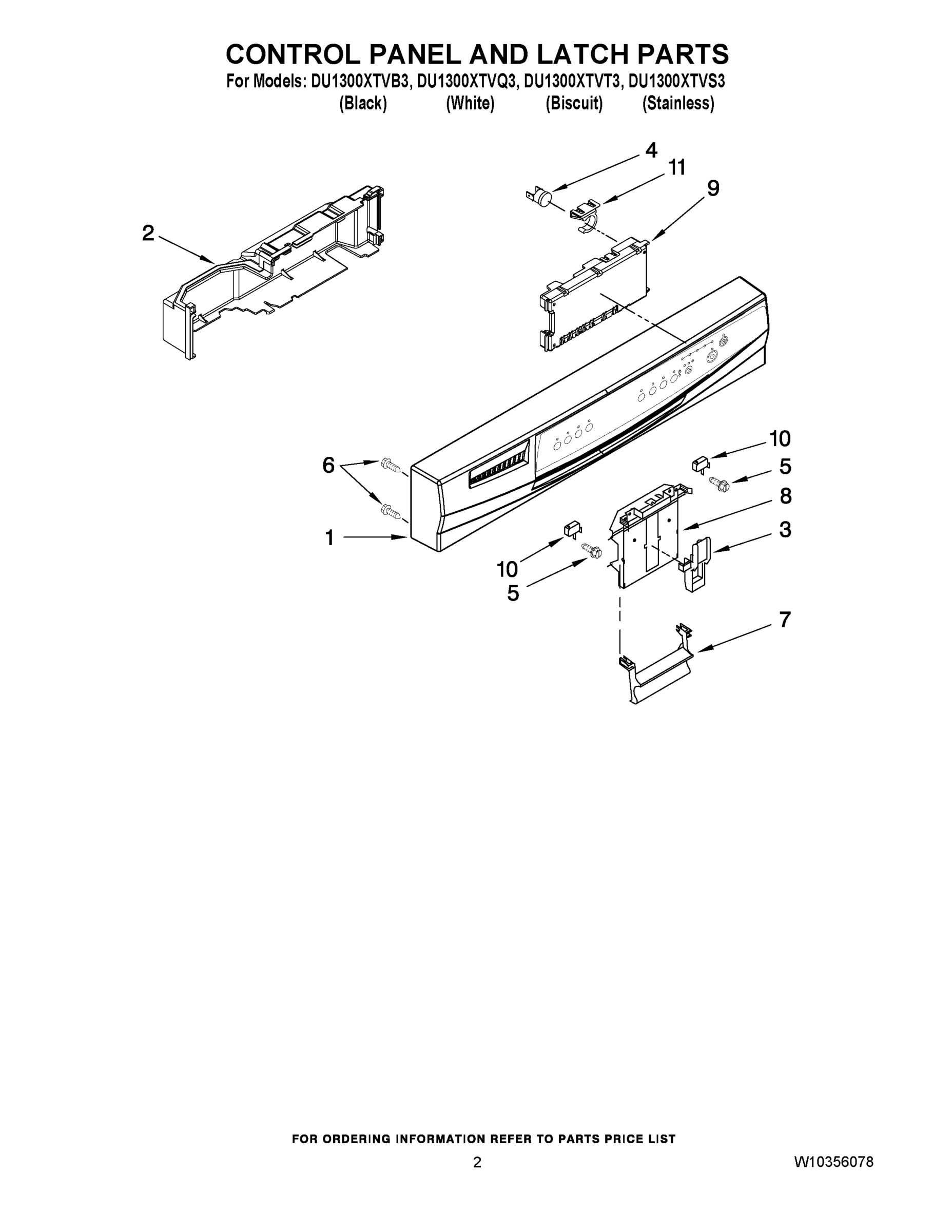 02 - CONTROL PANEL AND LATCH PARTS
