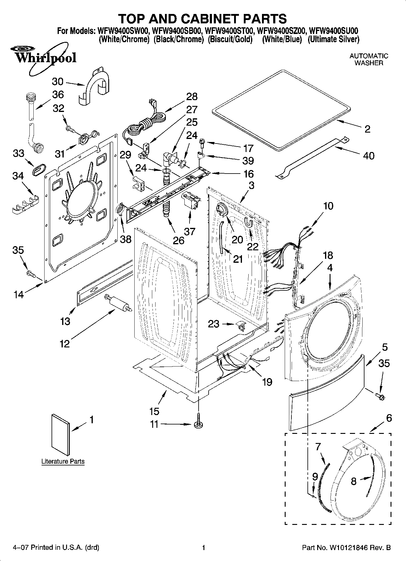 01 - TOP AND CABINET PARTS