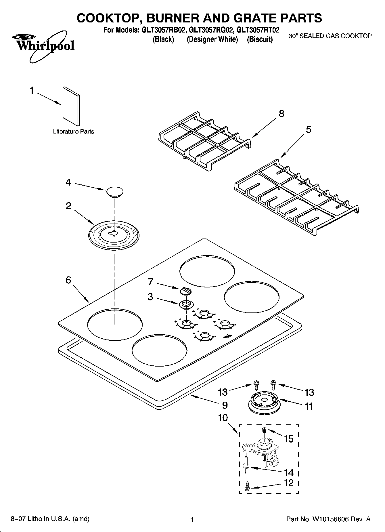 01 - COOKTOP, BURNER AND GRATE PARTS