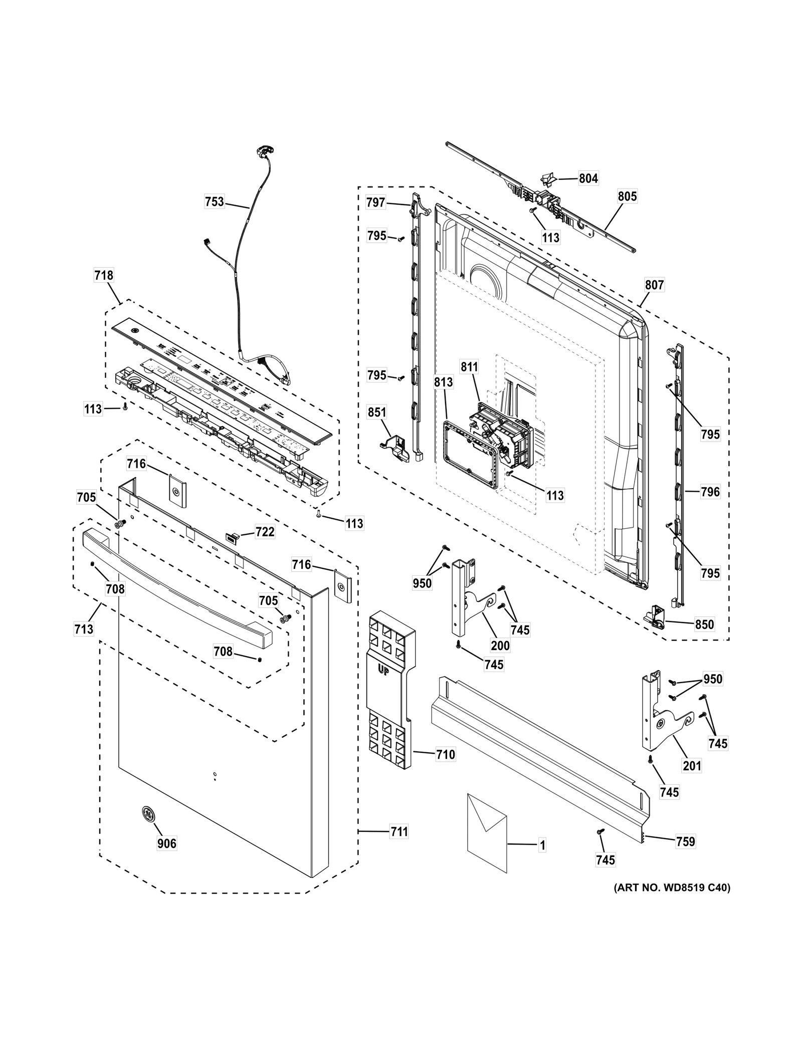ESCUTCHEON & DOOR ASSEMBLY