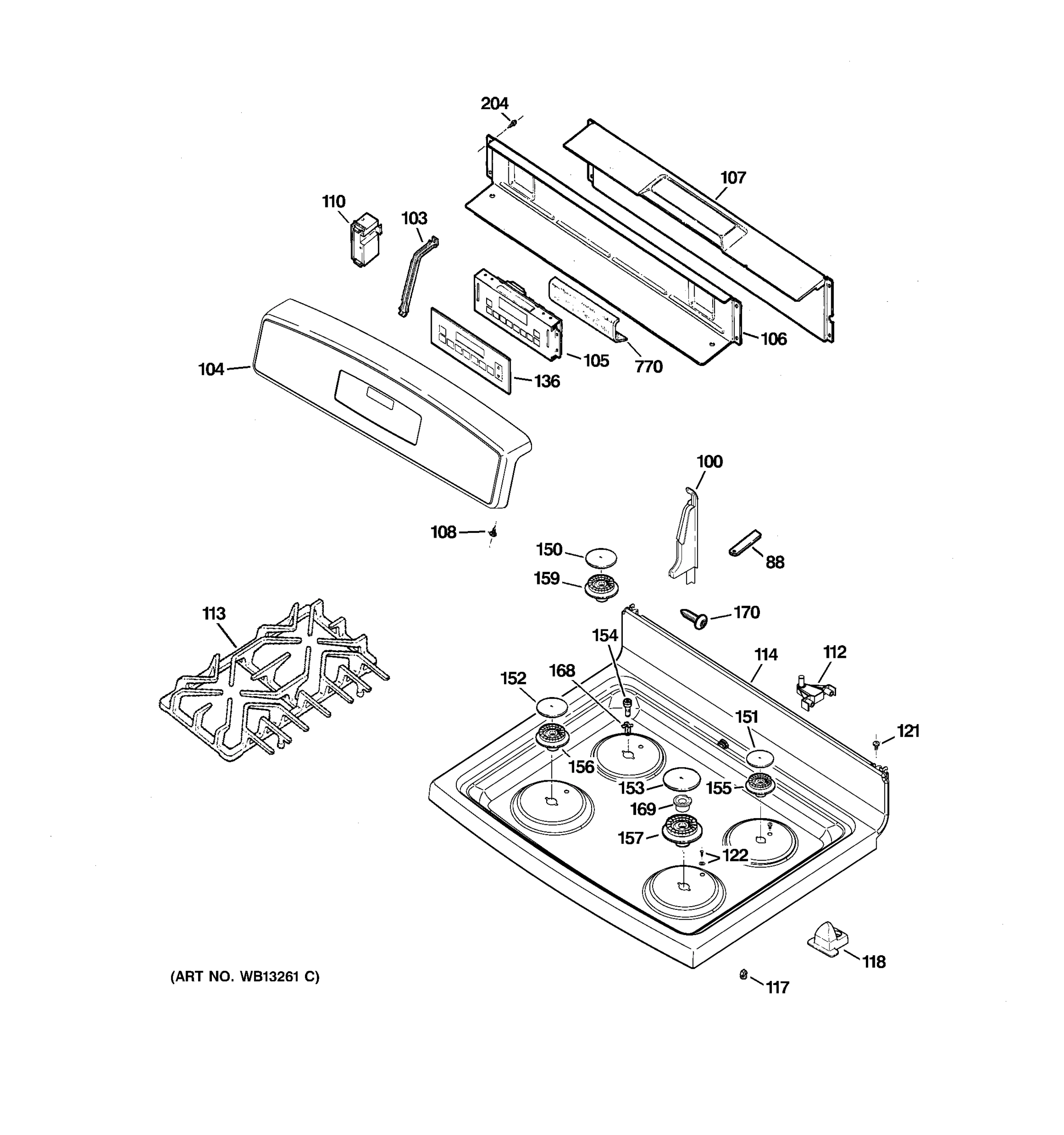 CONTROL PANEL & COOKTOP