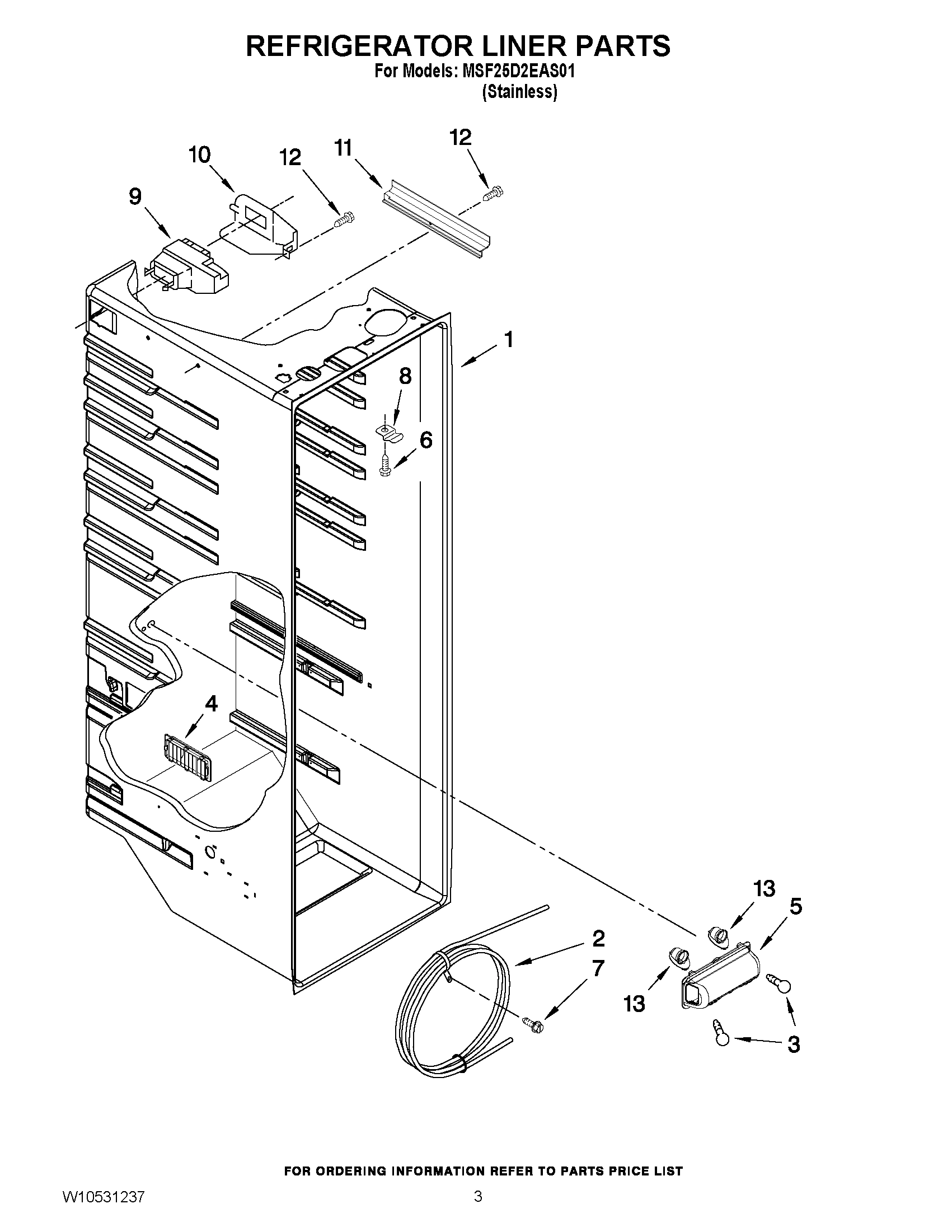 02 - REFRIGERATOR LINER PARTS