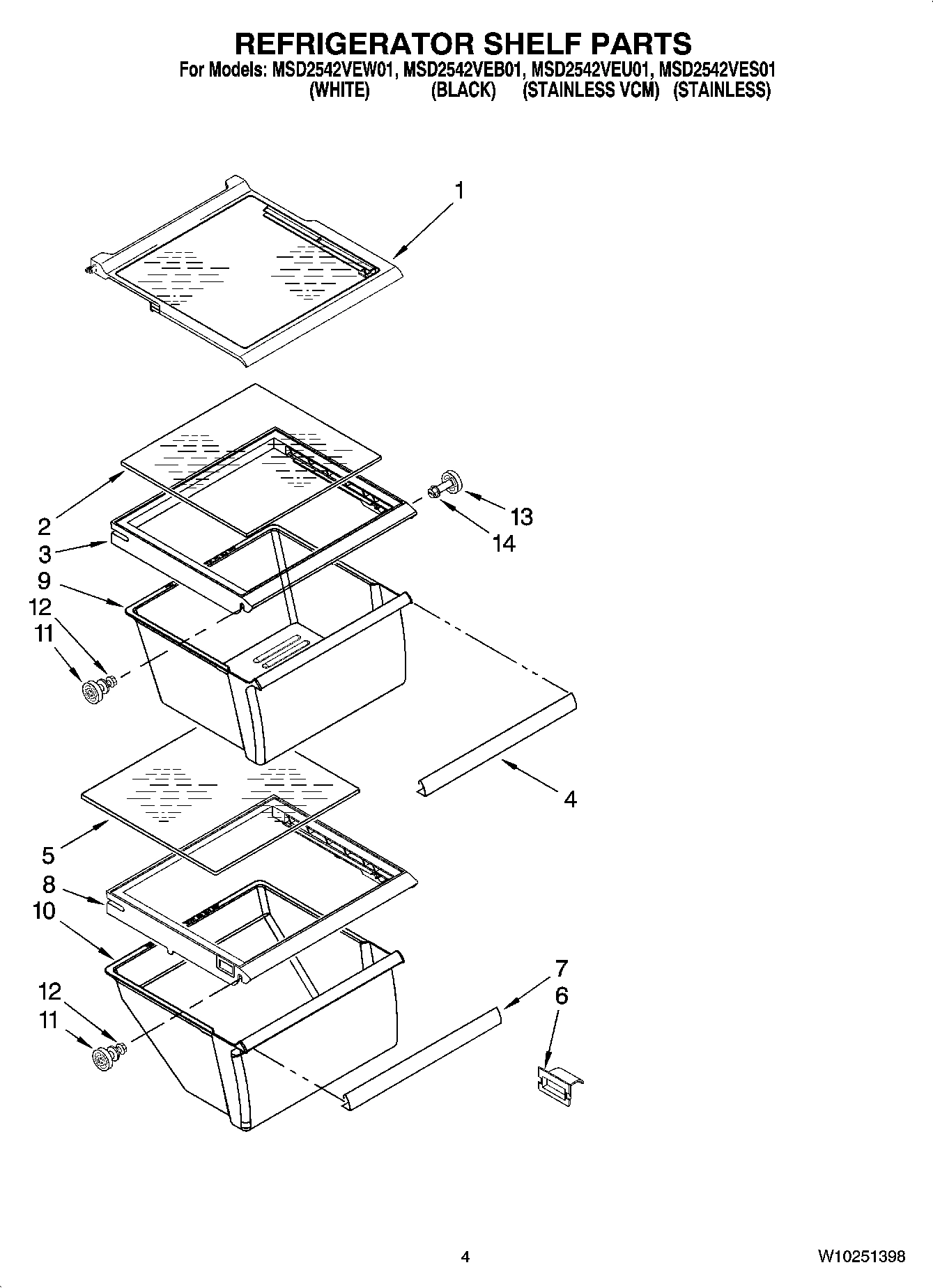 03 - REFRIGERATOR SHELF PARTS