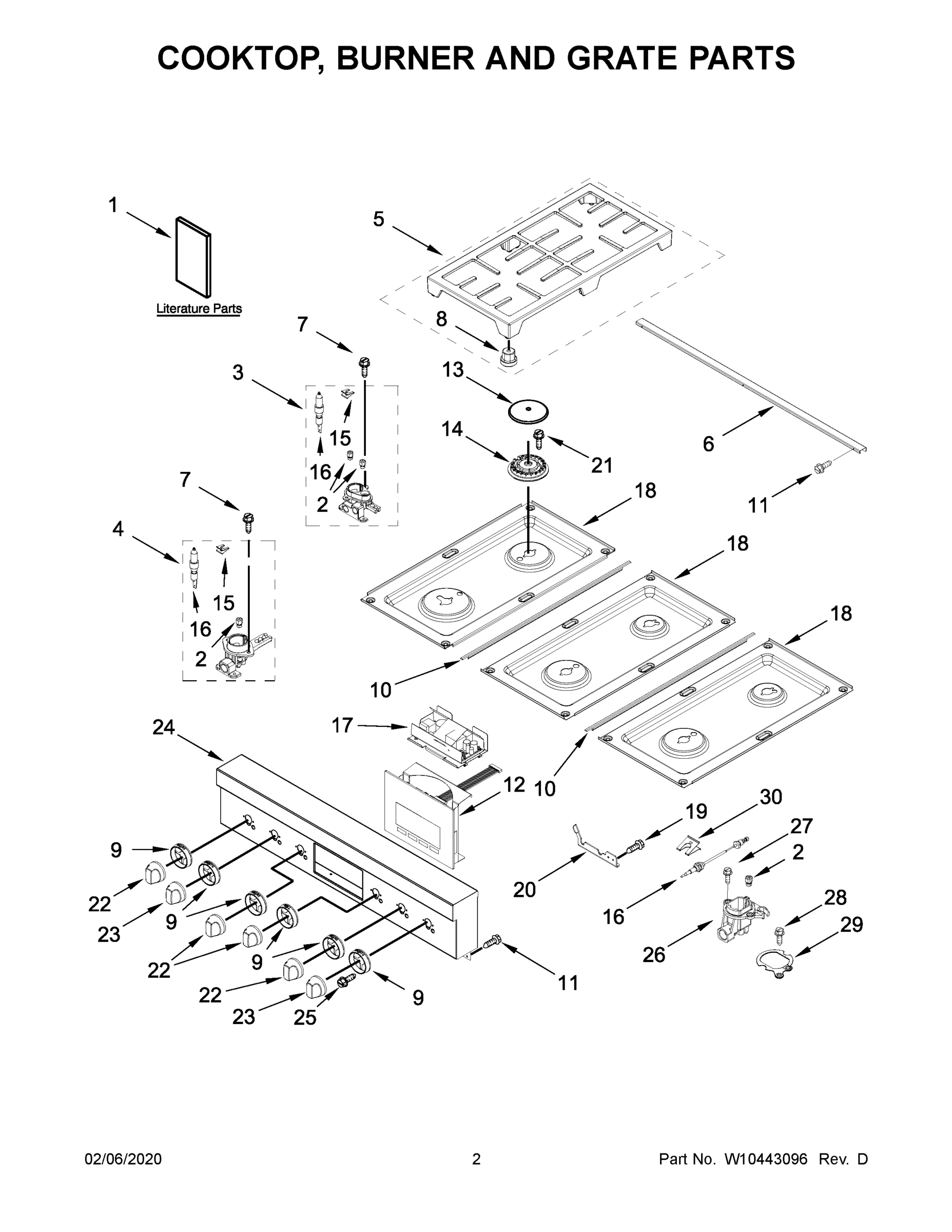 02 - COOKTOP, BURNER AND GRATE PARTS