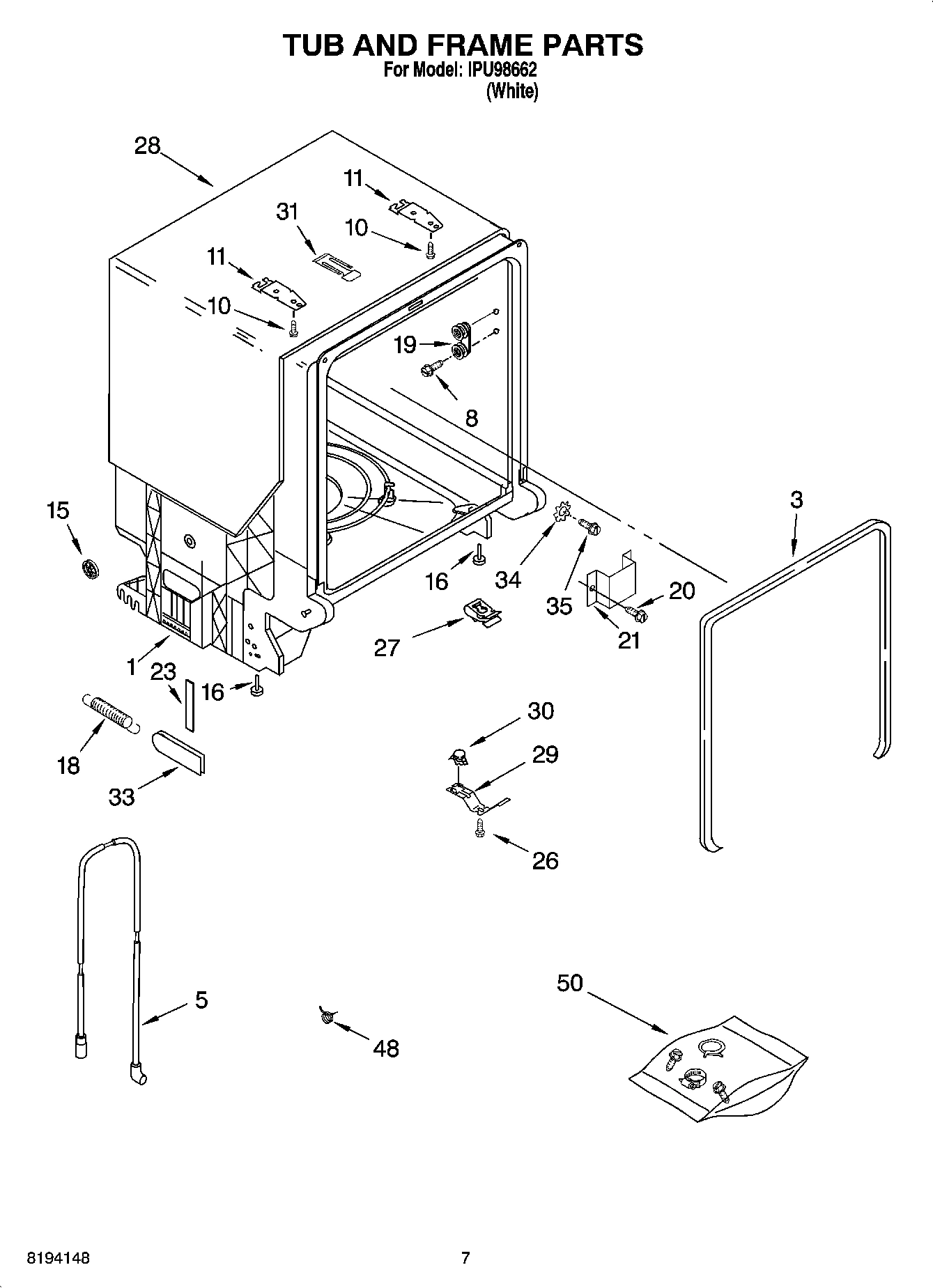 07 - TUB AND FRAME PARTS