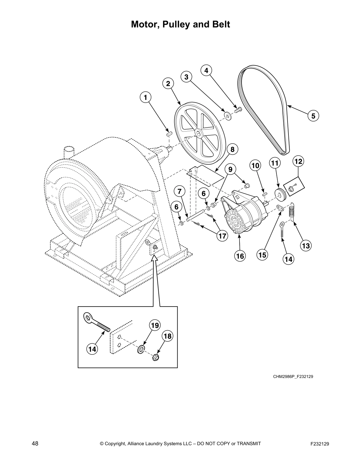 Motor, Pulley and Belt