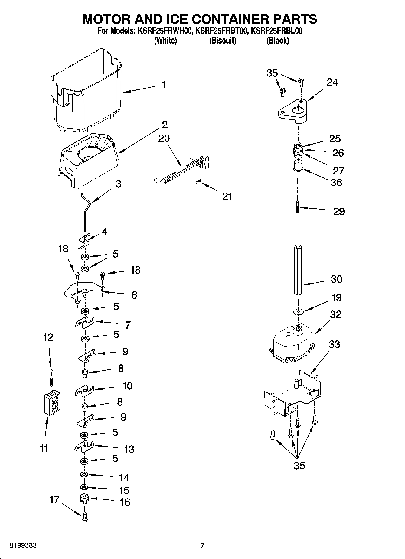 05 - MOTOR AND ICE CONTAINER PARTS