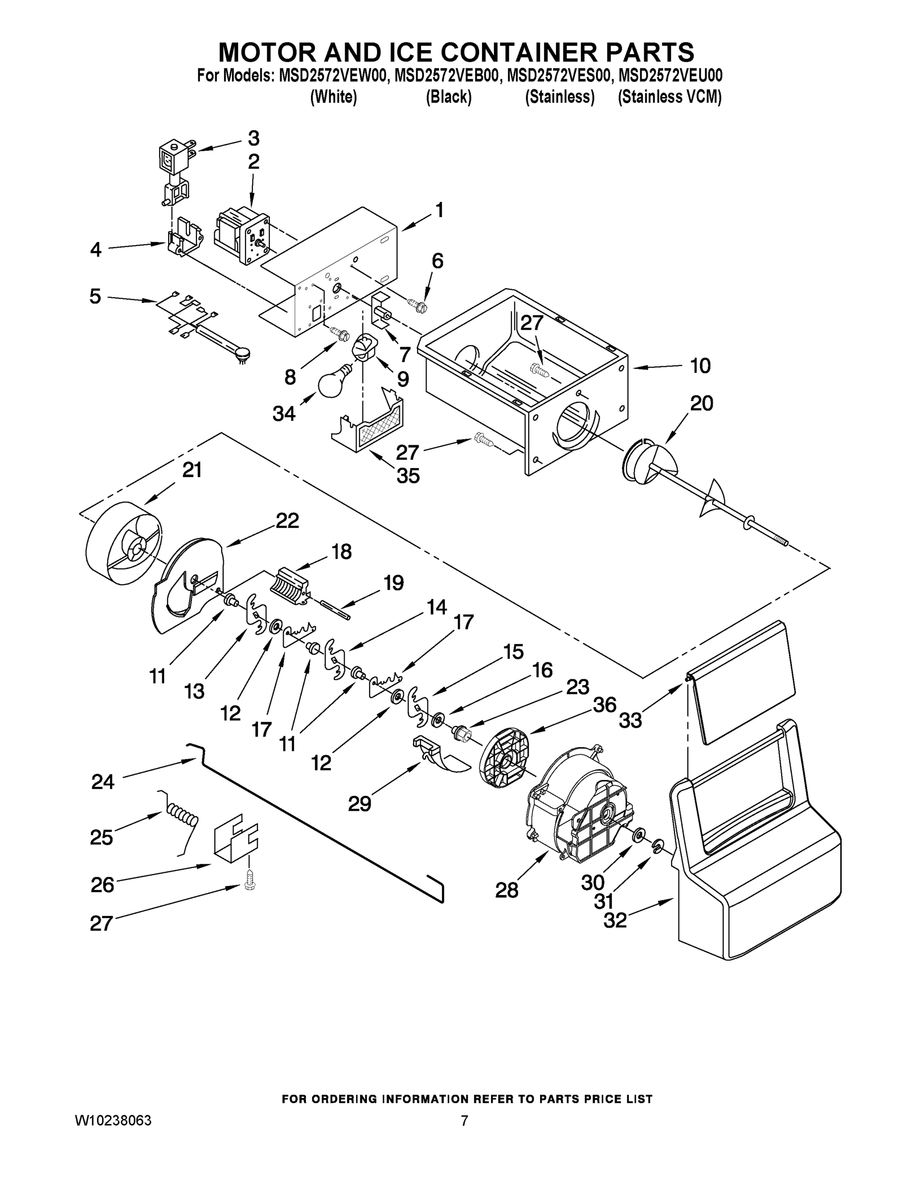 05 - MOTOR AND ICE CONTAINER PARTS
