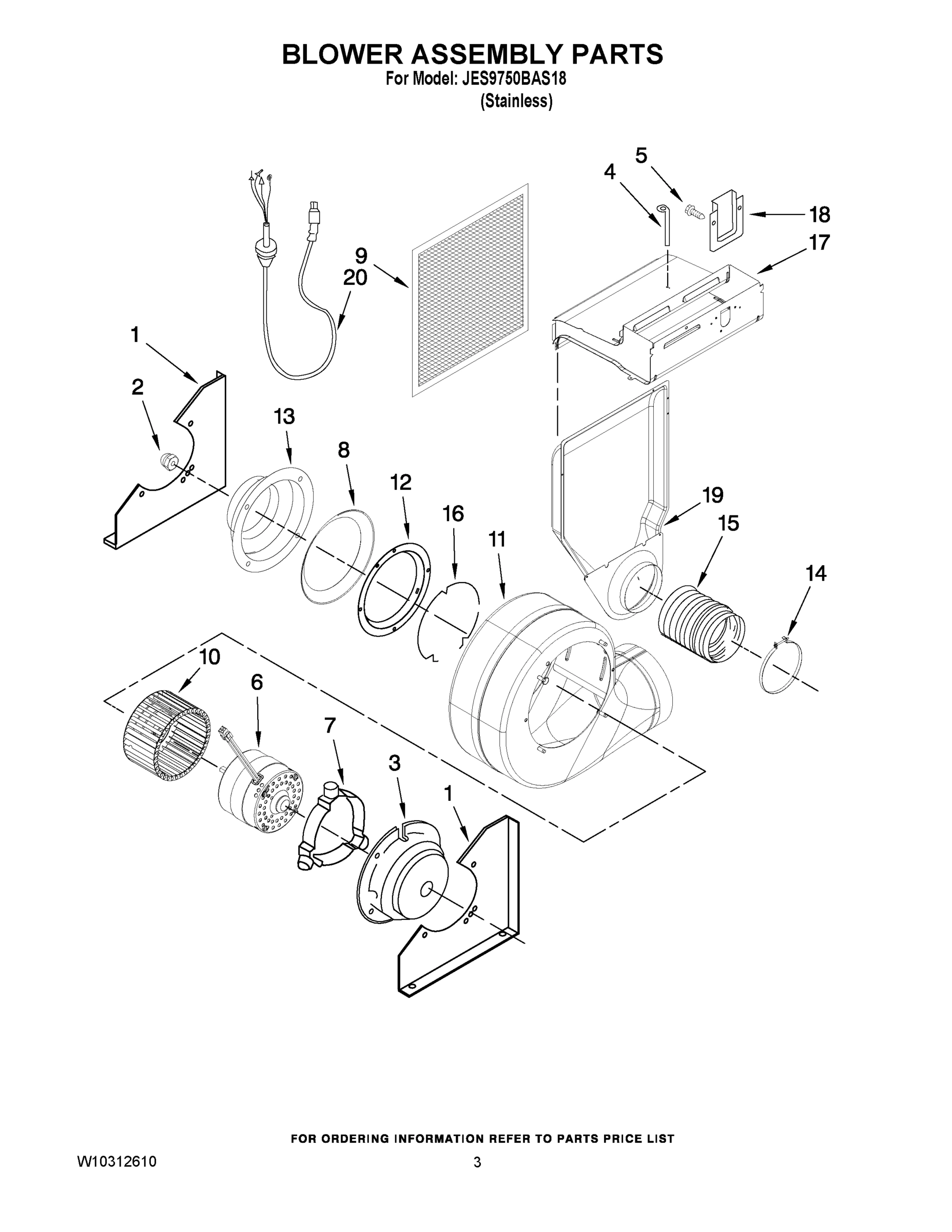 03 - BLOWER ASSEMBLY PARTS