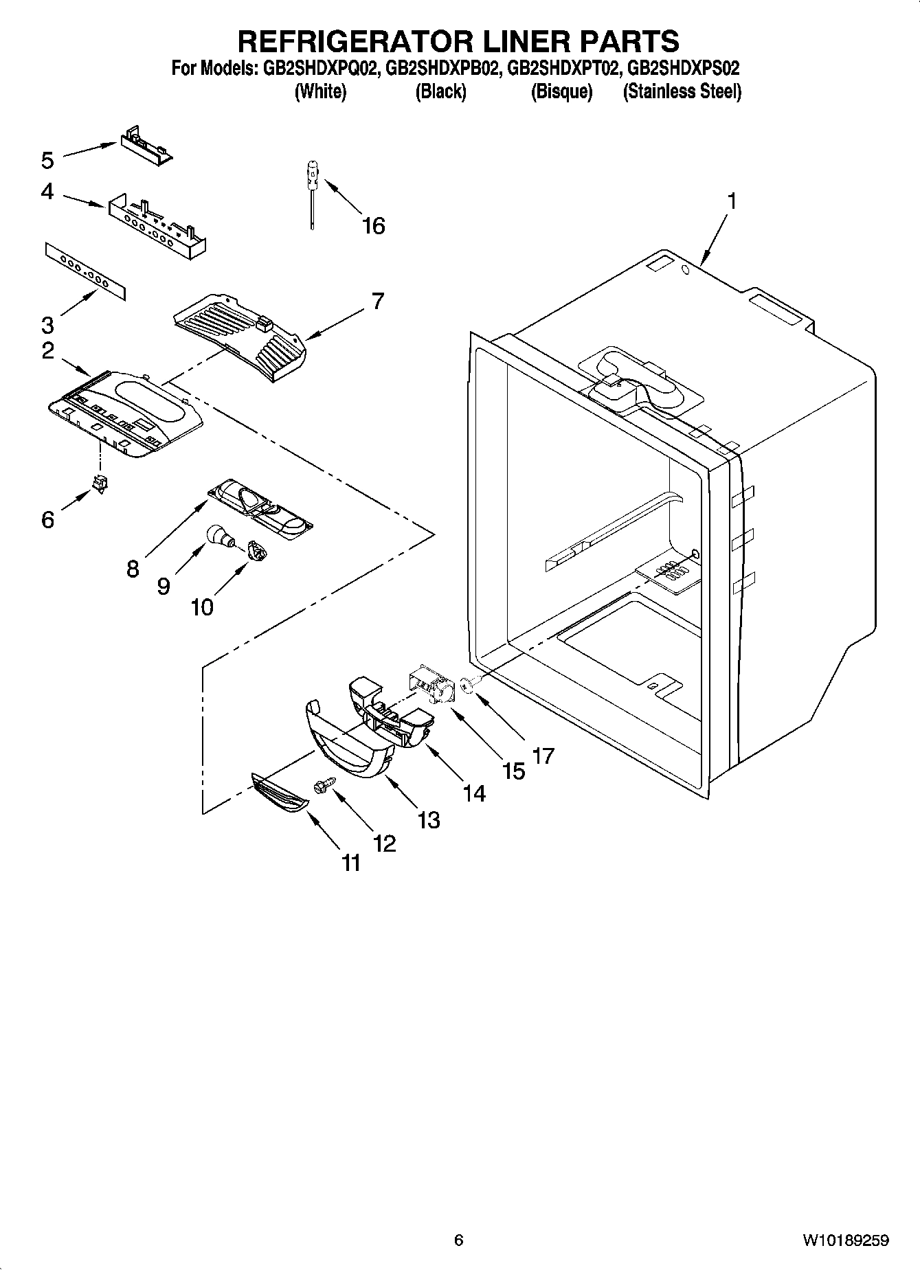 04 - REFRIGERATOR LINER PARTS