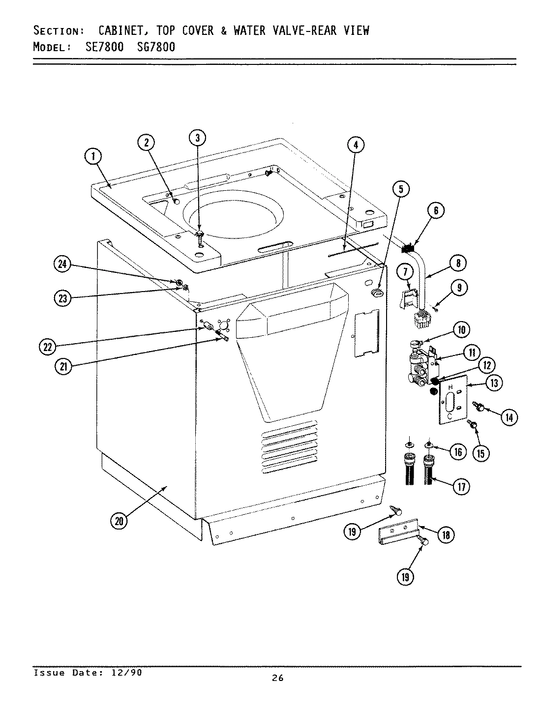 05 - CABINET, TOP COVER & WATER VALVE (REAR)
