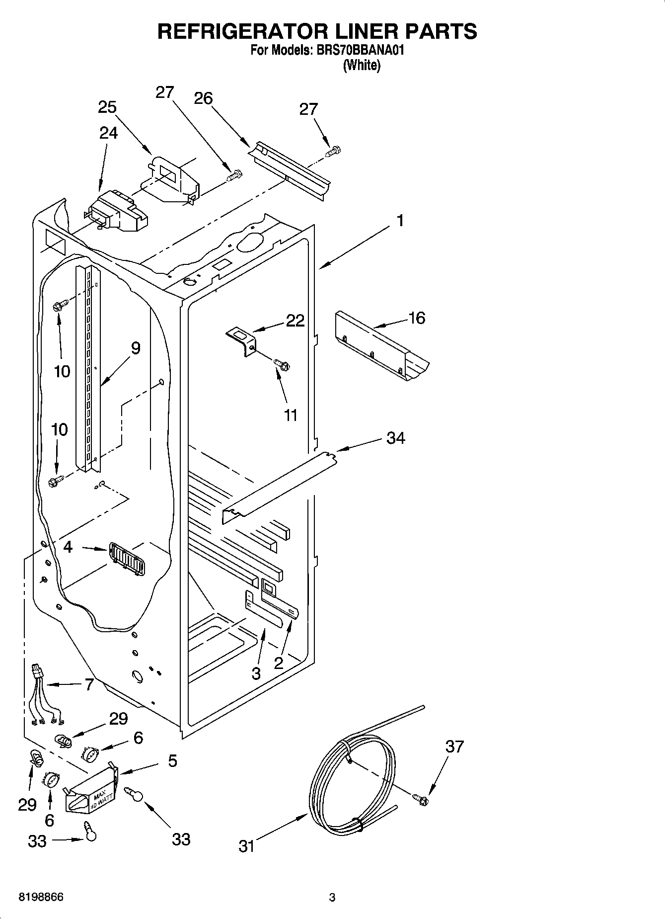 02 - REFRIGERATOR LINER PARTS