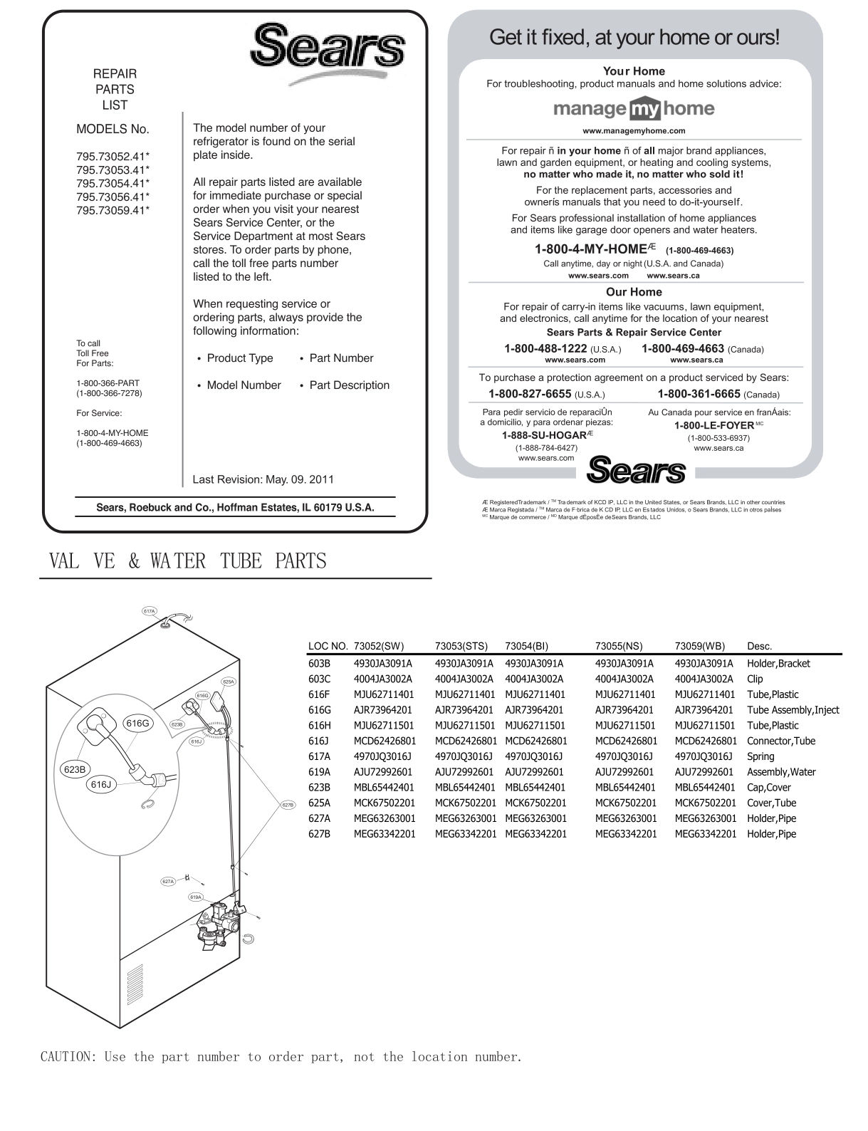 VALVE & WATER TUBE PARTS